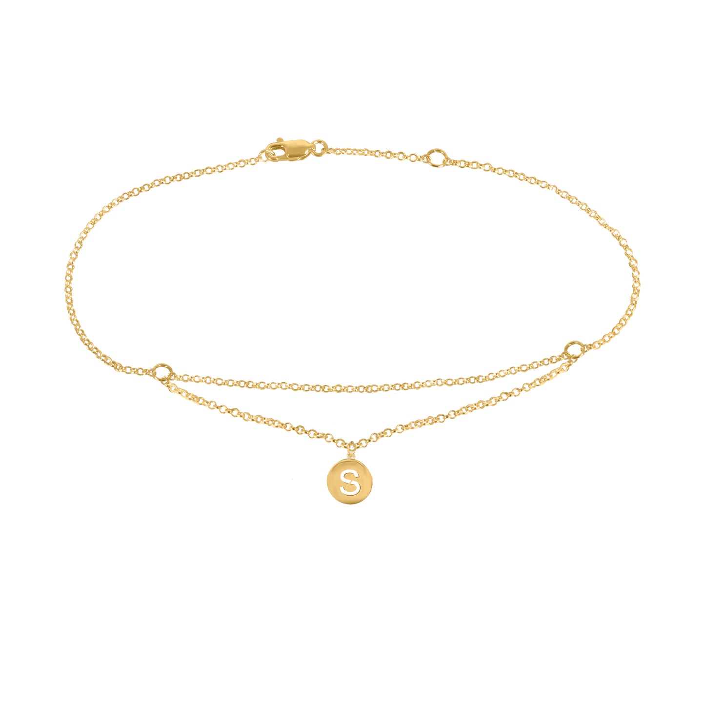 Floating Disc Initial Anklet