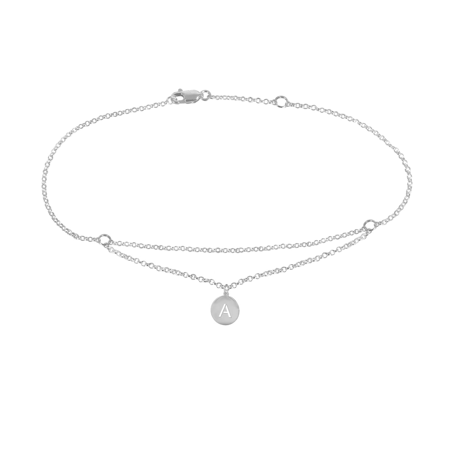Floating Disc Initial Anklet