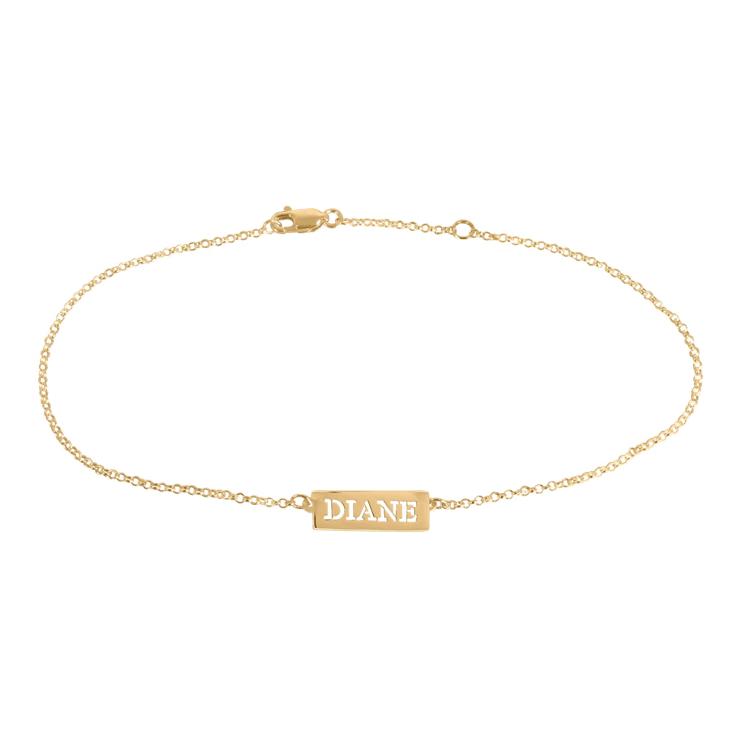 Open Letter Name Anklet