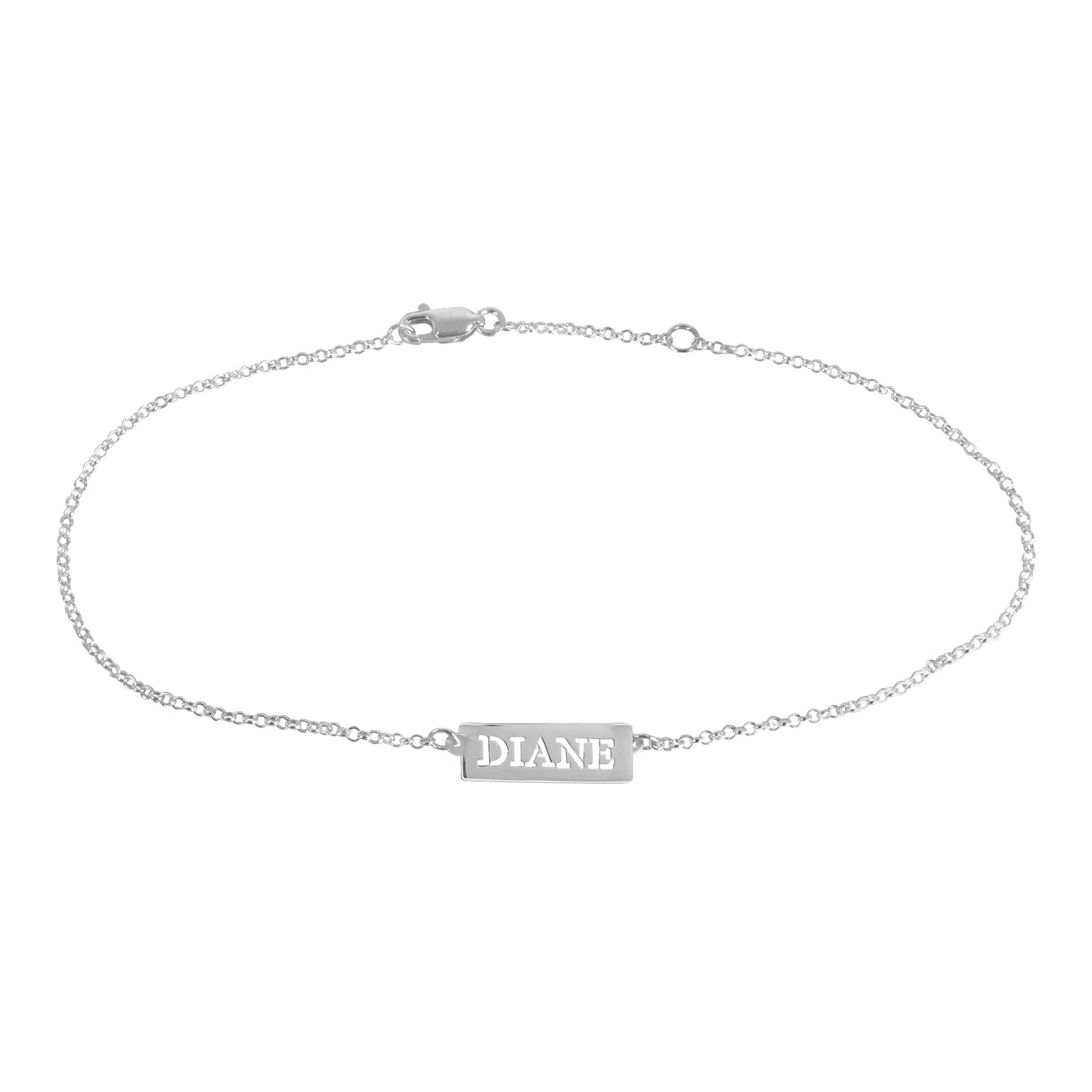 Open Letter Name Anklet