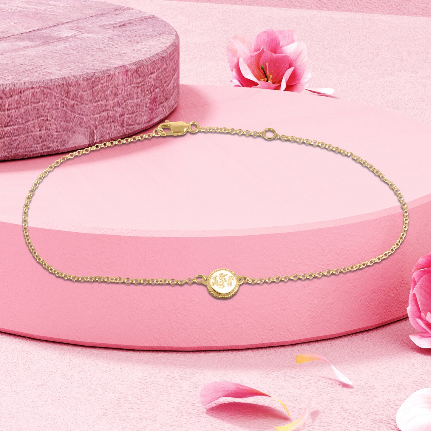 Rope Frame Monogram Anklet