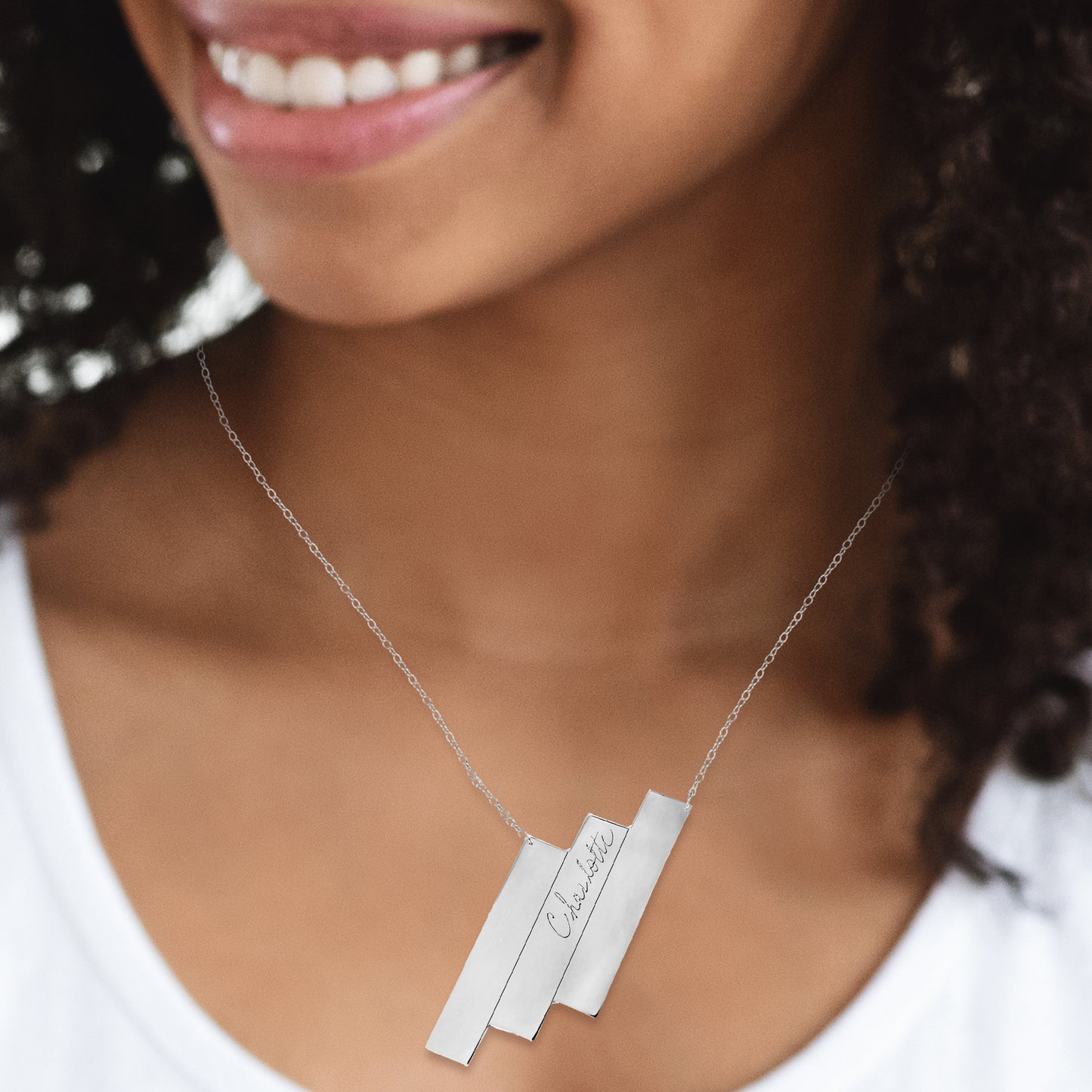 Triple Block Personalized Pendant