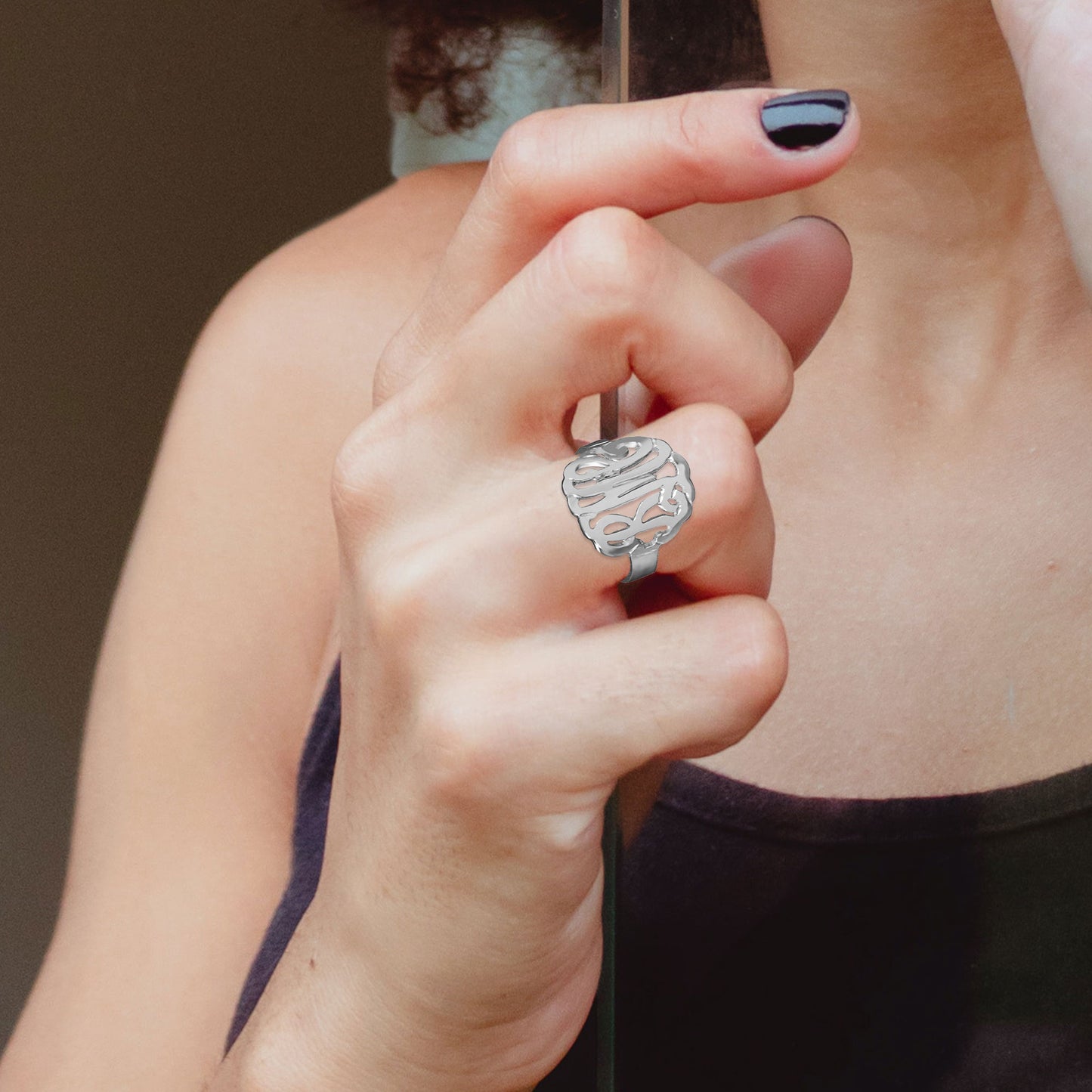 Hand Cut Monogram Ring