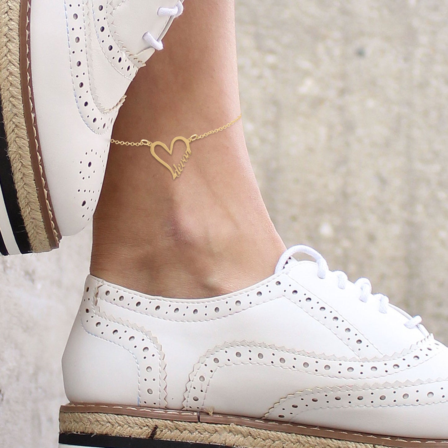 Personalized Heart Anklet