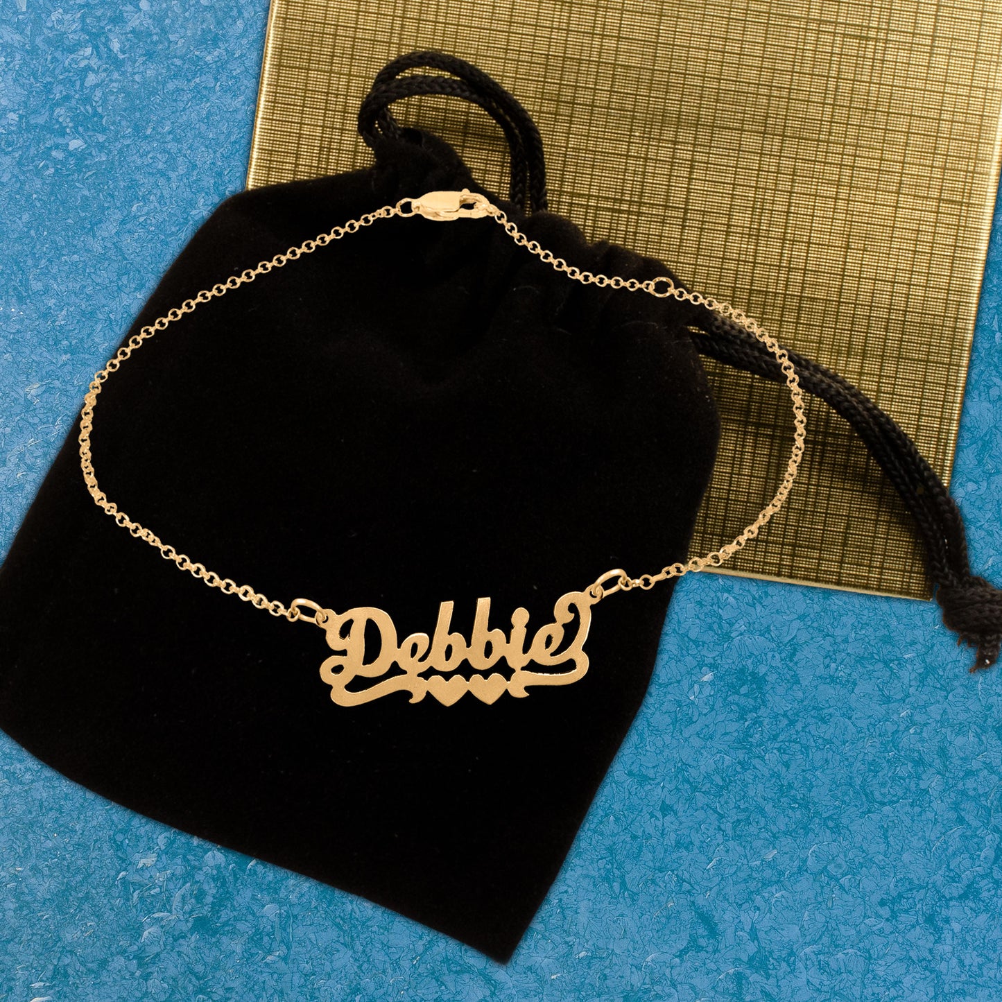 Personalized Script Name Anklet with Heart Tail