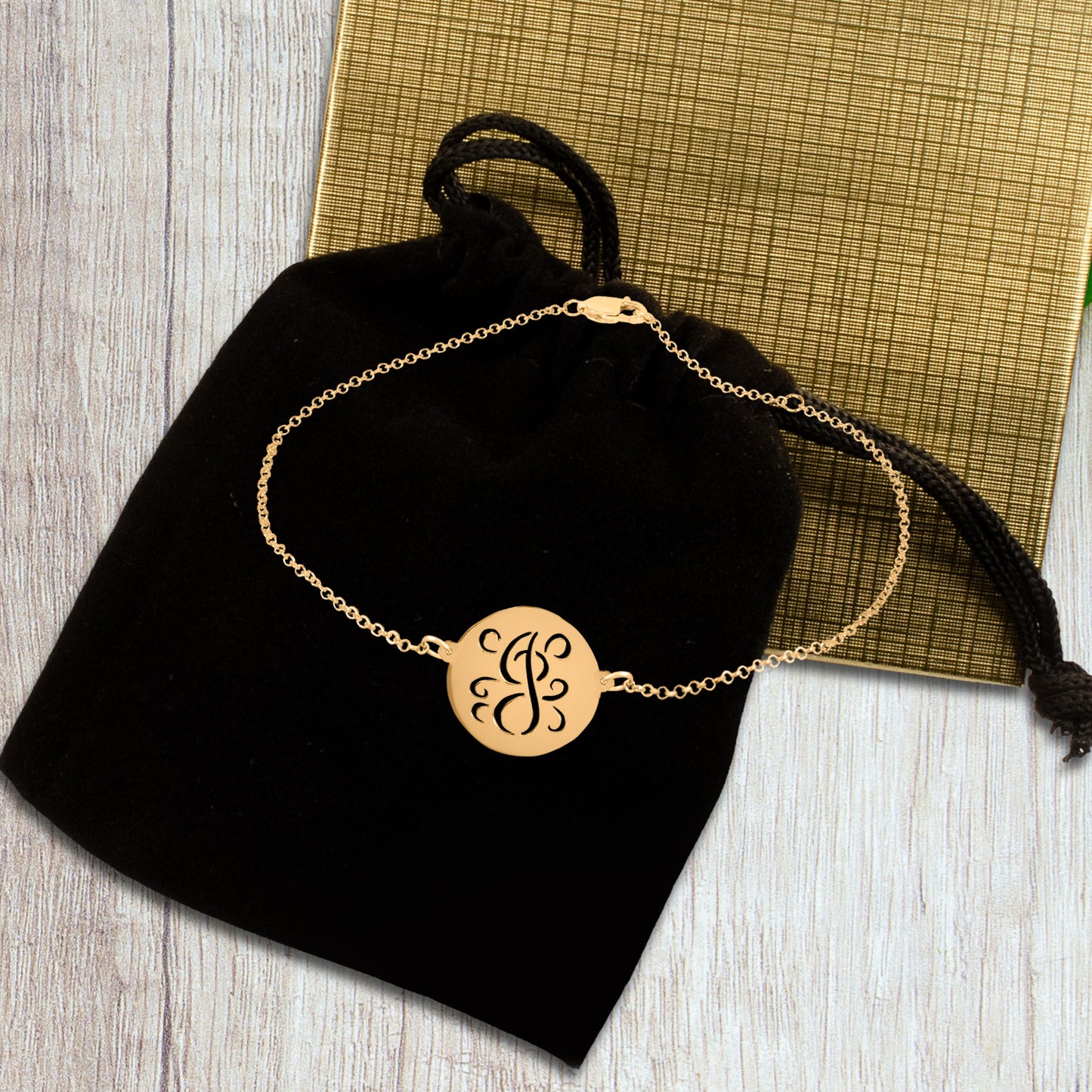 Fancy Script Cut Out Initial Anklet