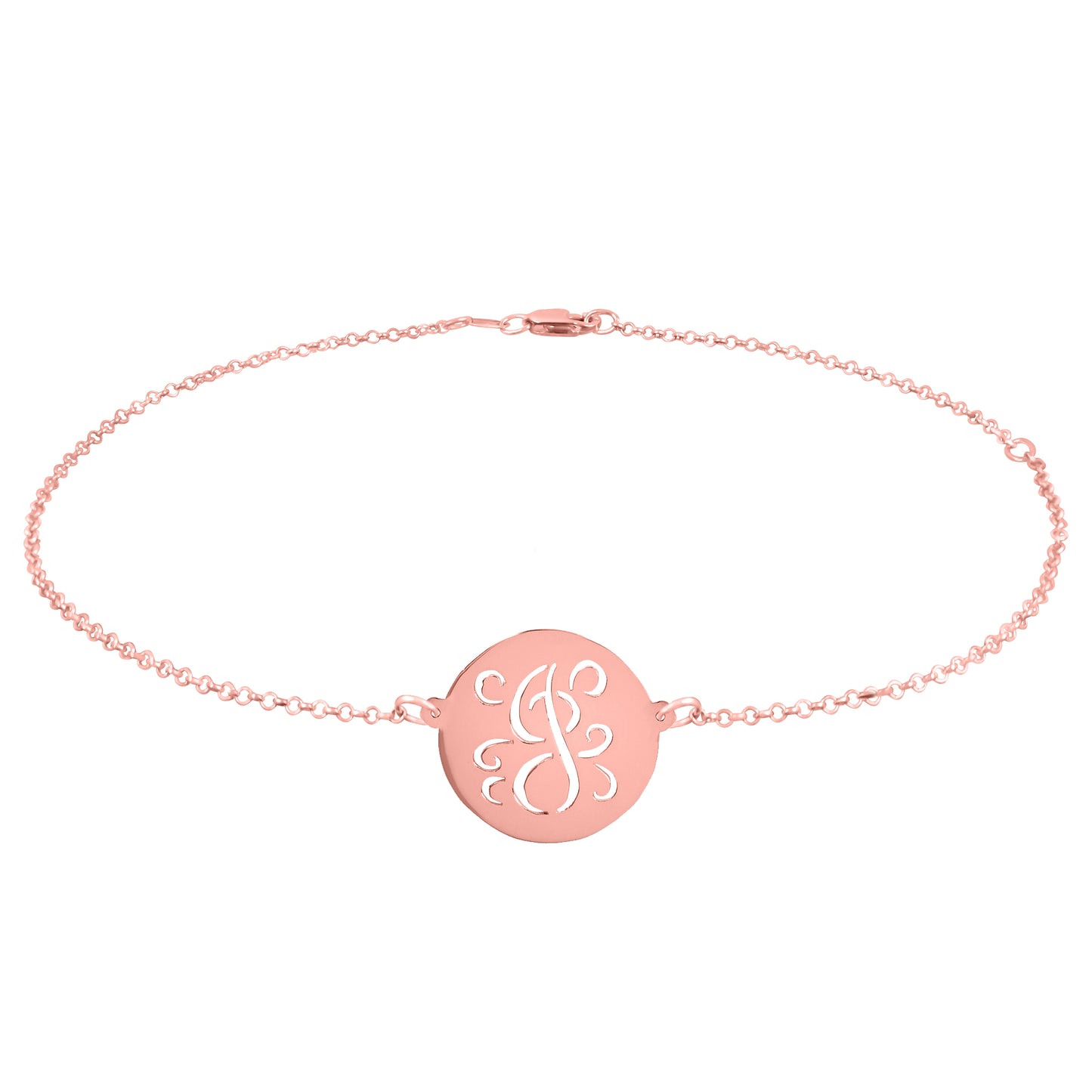 Fancy Script Cut Out Initial Anklet