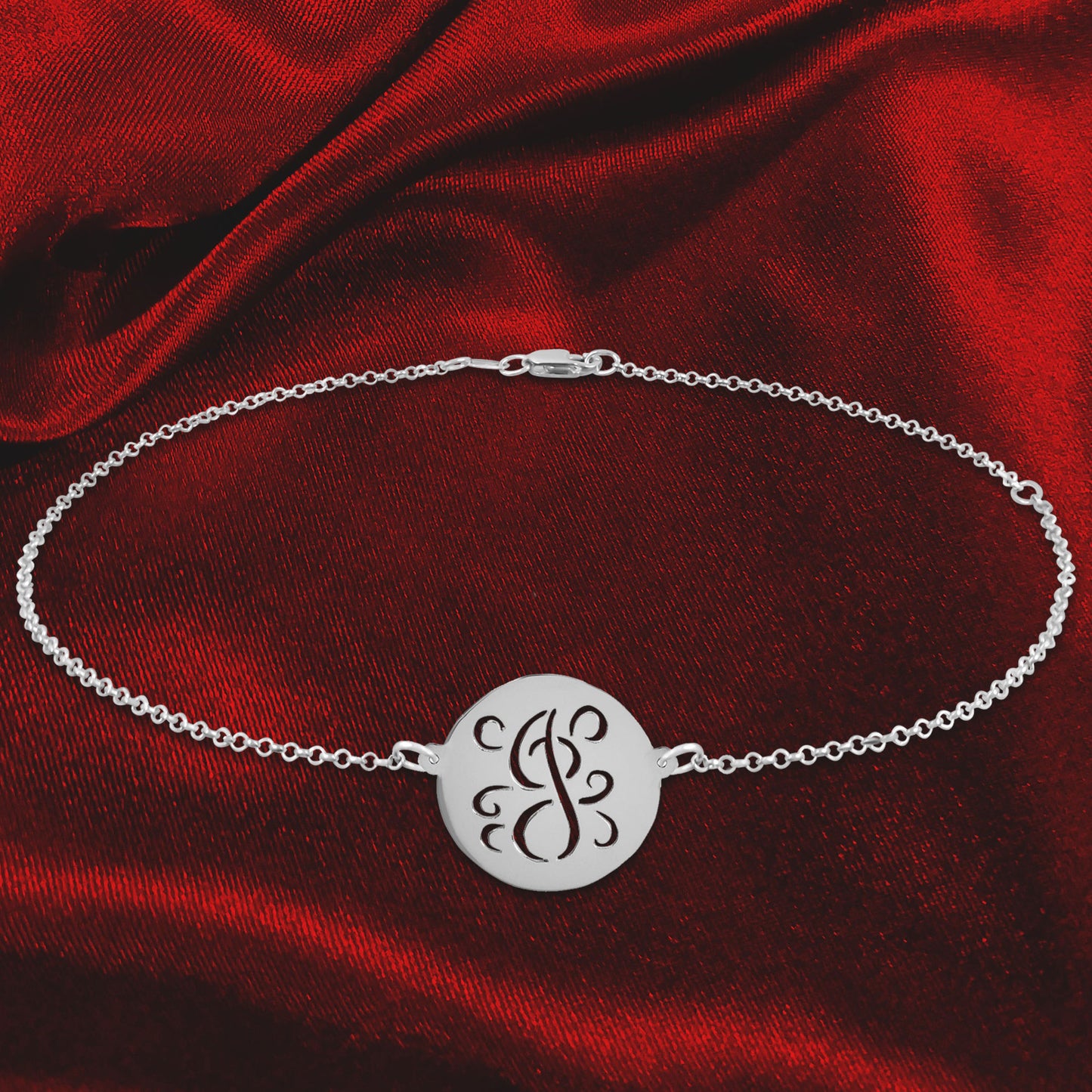 Fancy Script Cut Out Initial Anklet