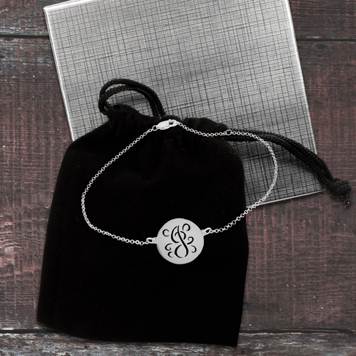Fancy Script Cut Out Initial Anklet