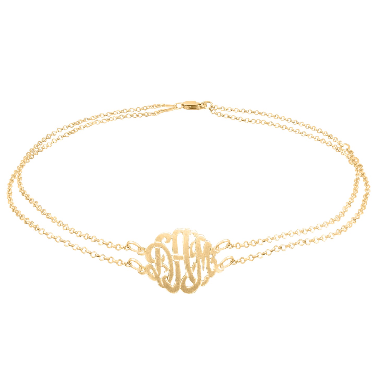 Double Chain Monogram Anklet