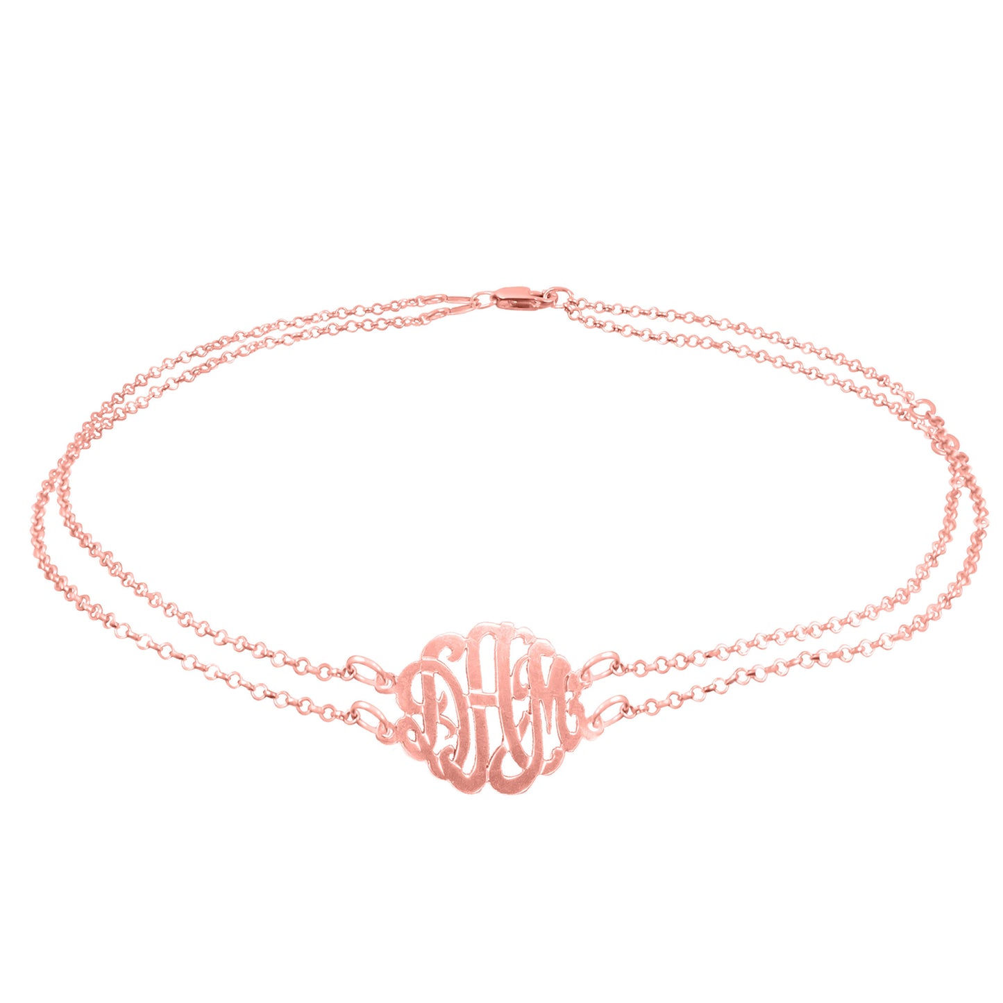 Double Chain Monogram Anklet