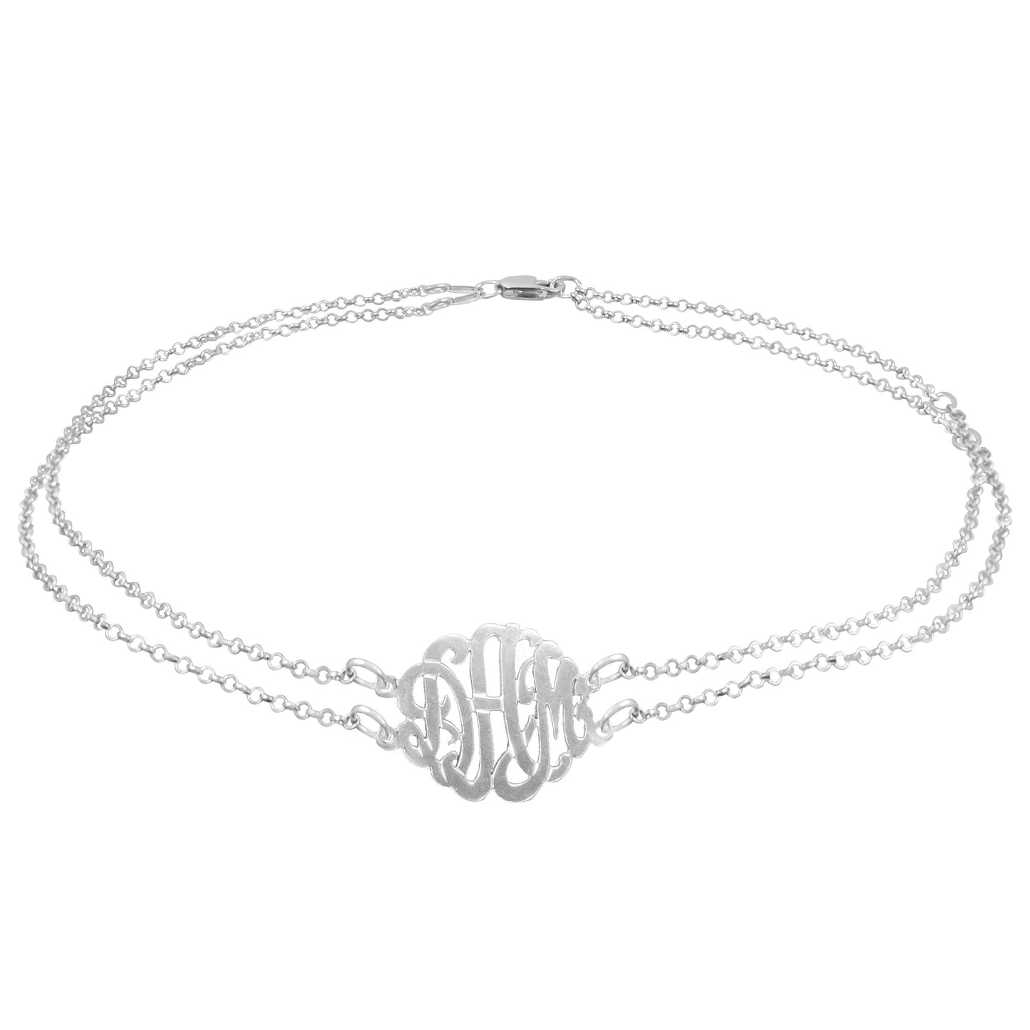 Double Chain Monogram Anklet