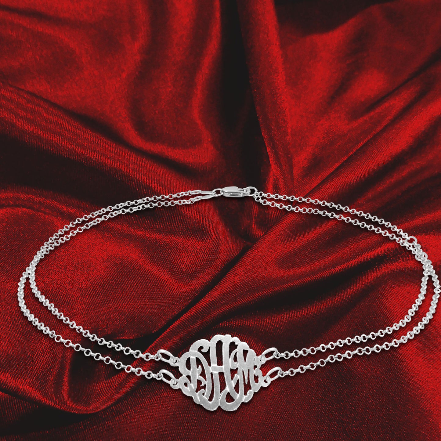 Double Chain Monogram Anklet