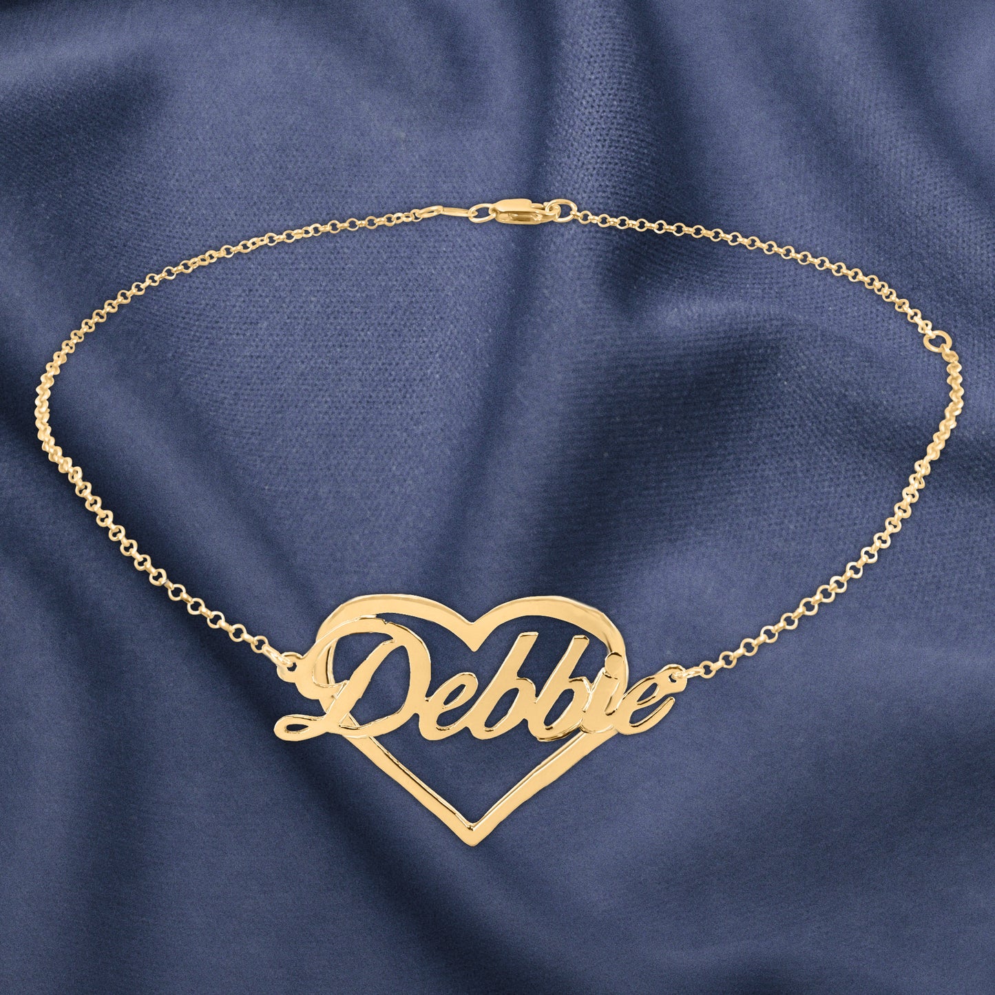 Script Name in Heart Anklet