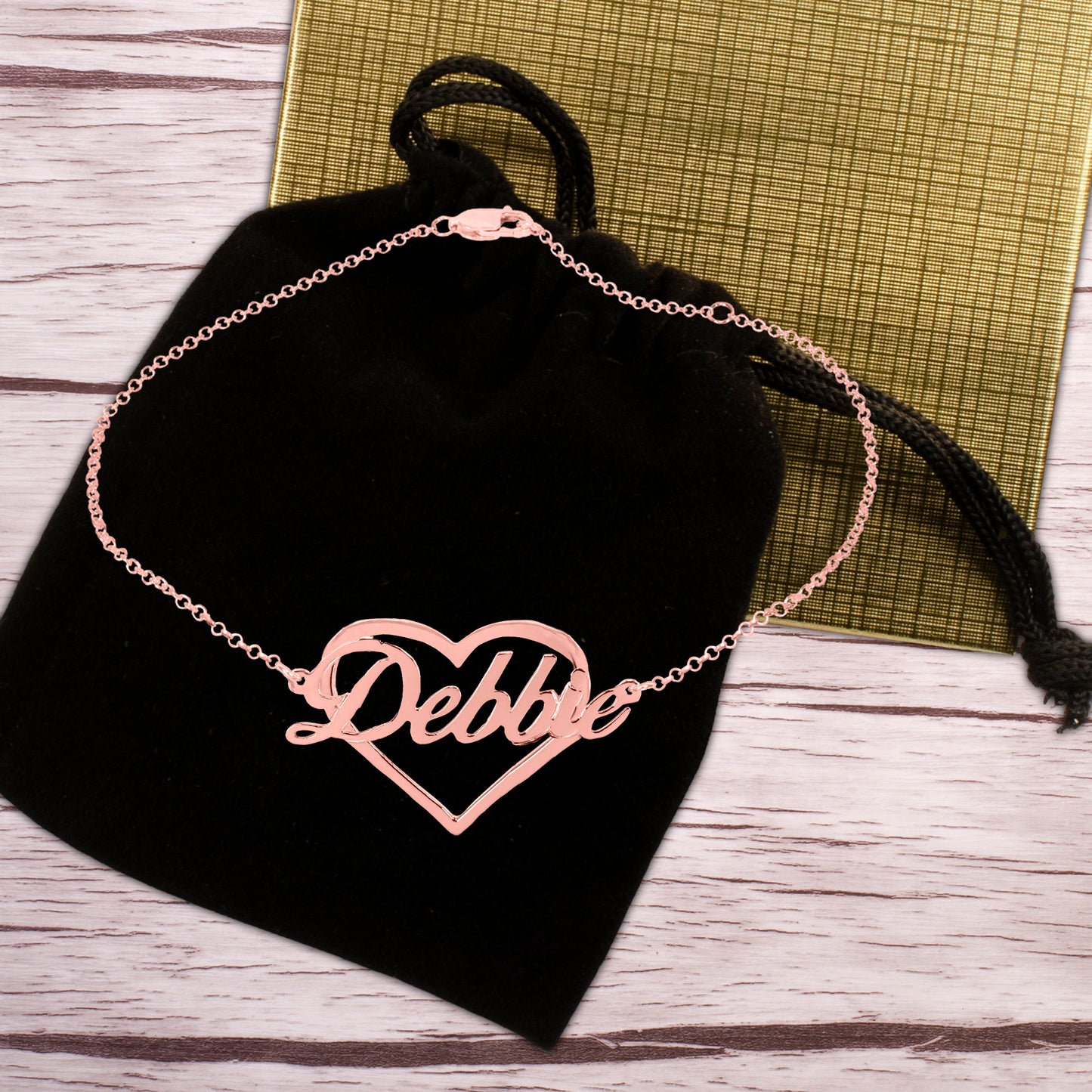 Script Name in Heart Anklet