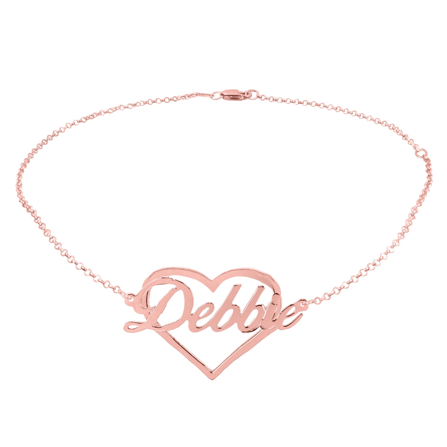 Script Name in Heart Anklet