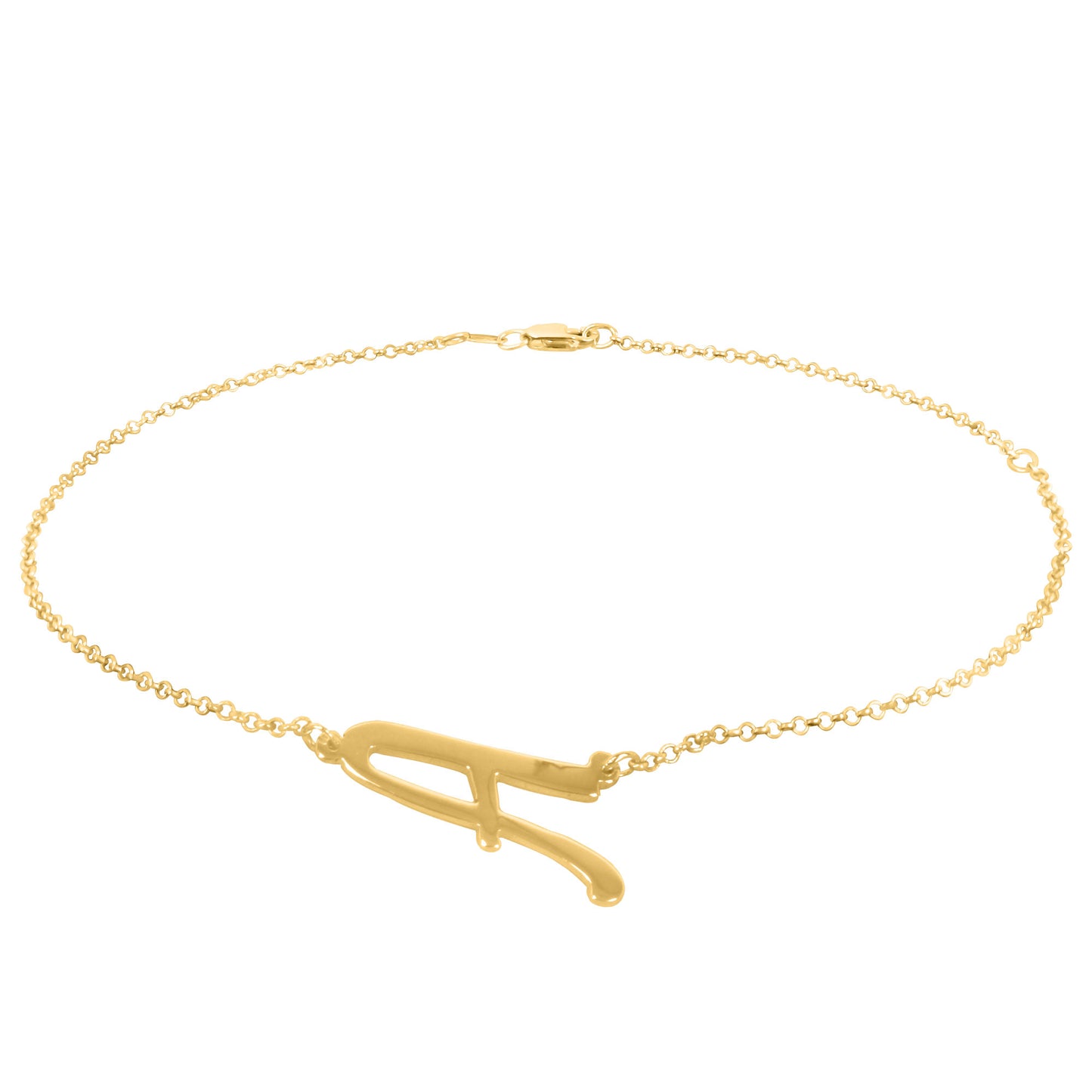 Large Balanced Script Initial Anklet