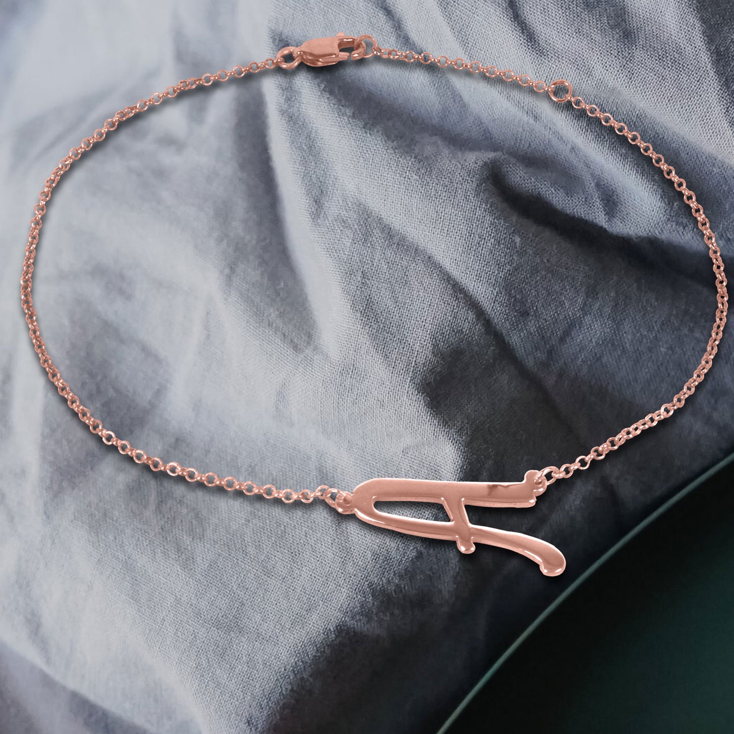 Large Balanced Script Initial Anklet