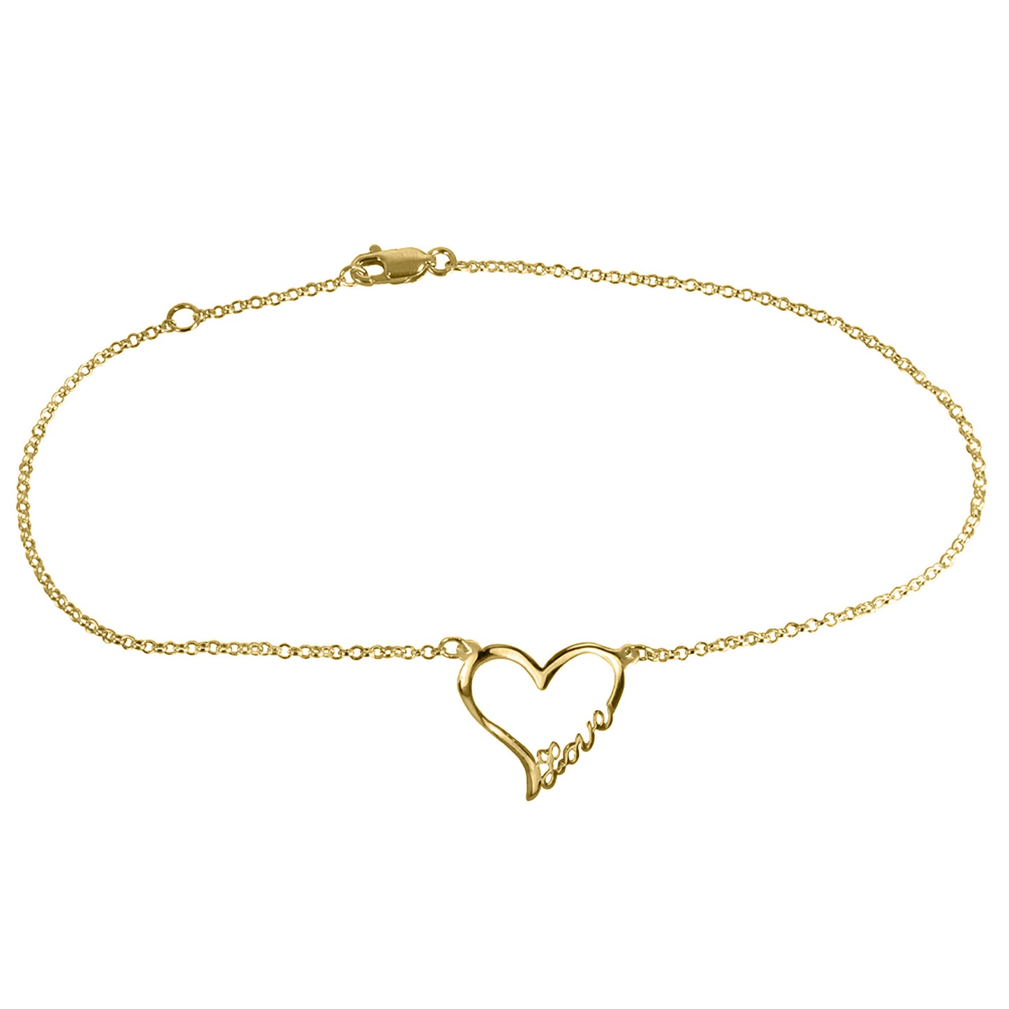 Open Heart "LOVE" Anklet