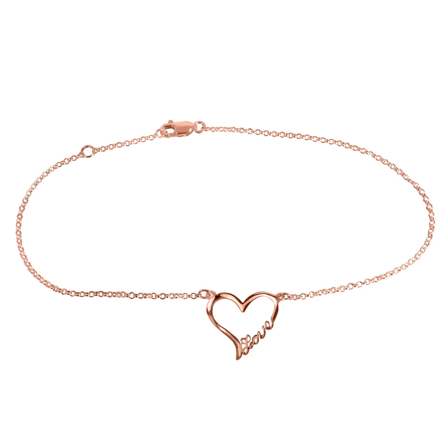 Open Heart "LOVE" Anklet