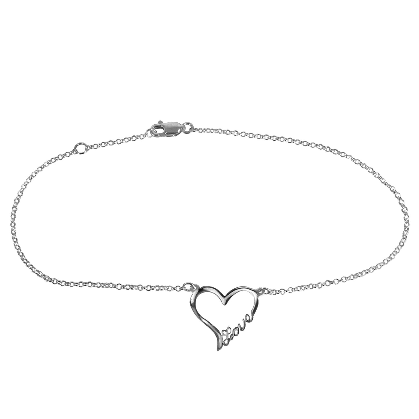 Open Heart "LOVE" Anklet