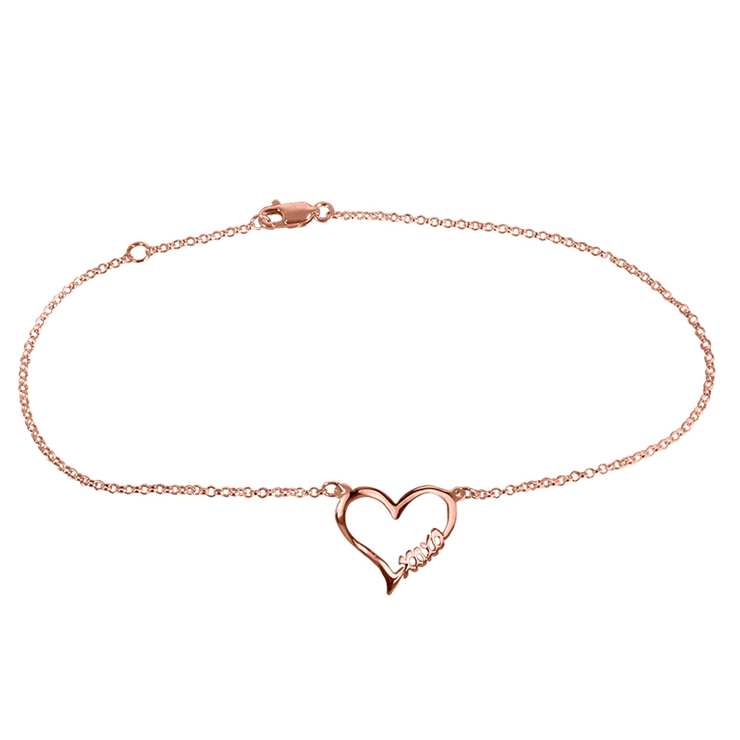 Open Heart "HUGS & KISSES" Anklet