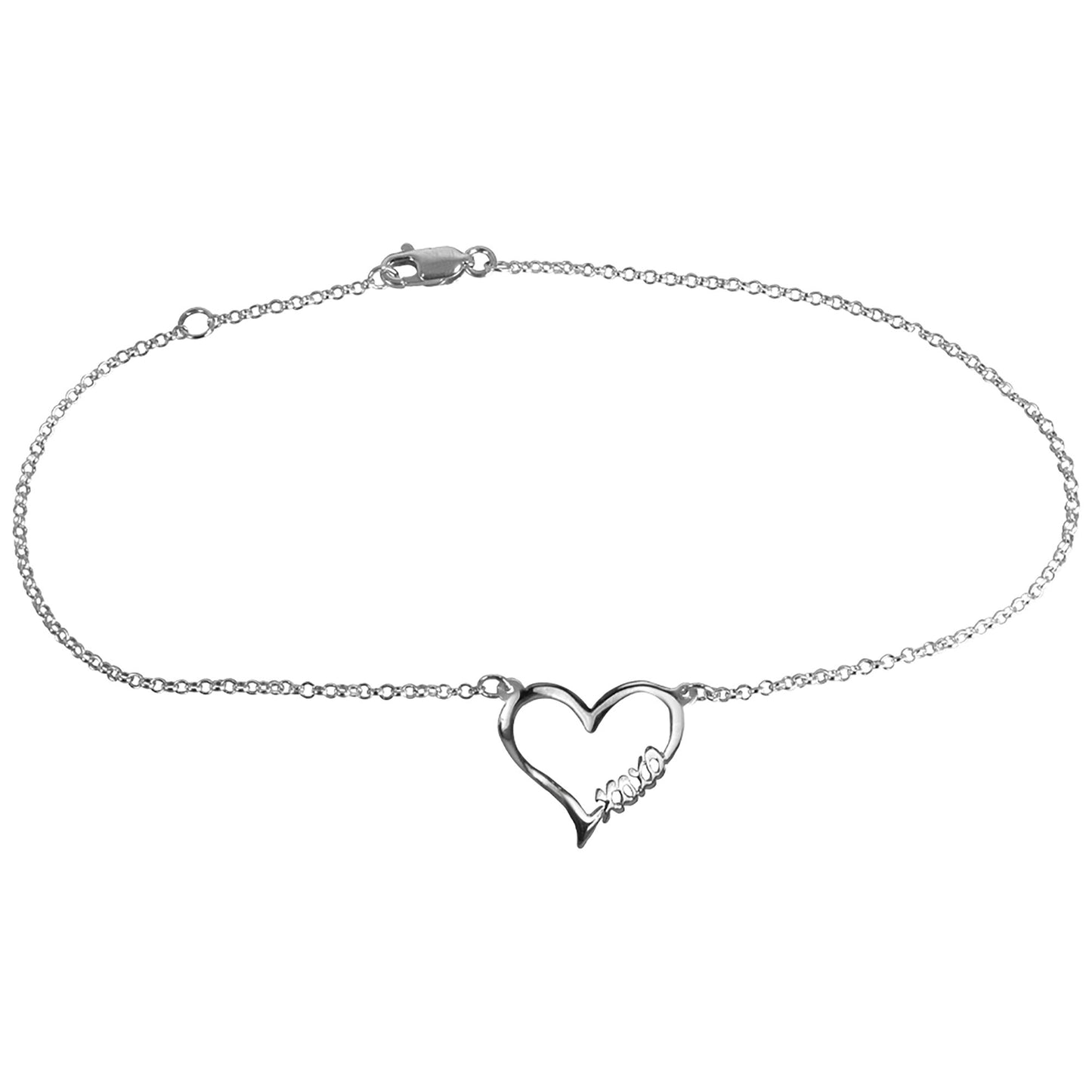 Open Heart "HUGS & KISSES" Anklet