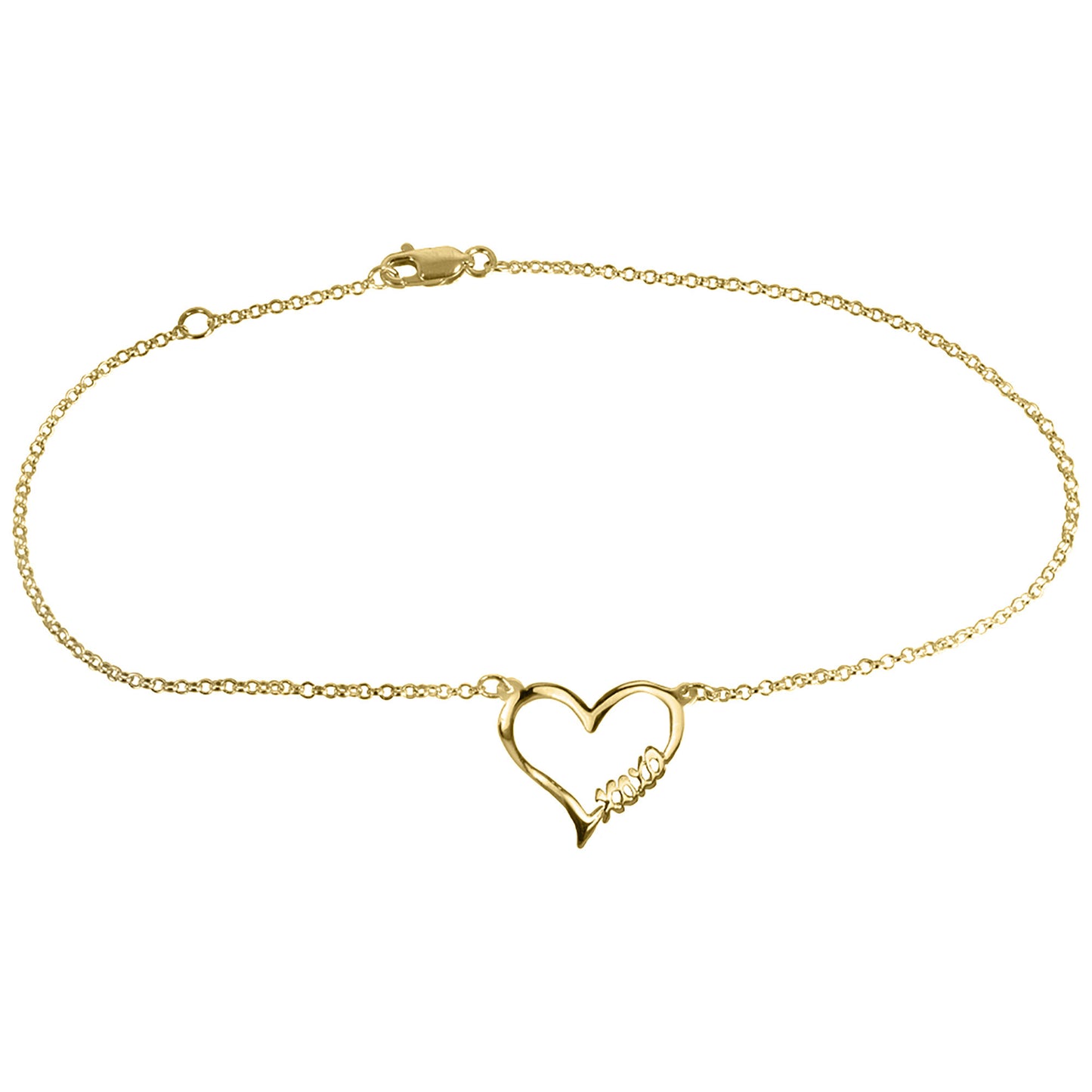 Open Heart "HUGS & KISSES" Anklet