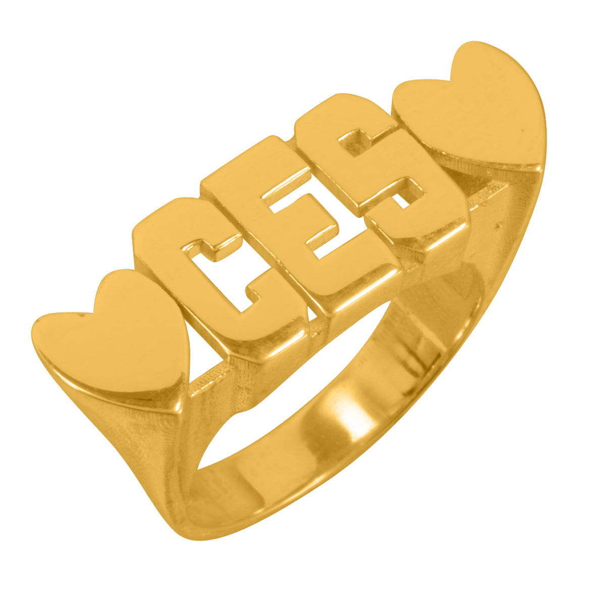 Three Initial Heart Ring