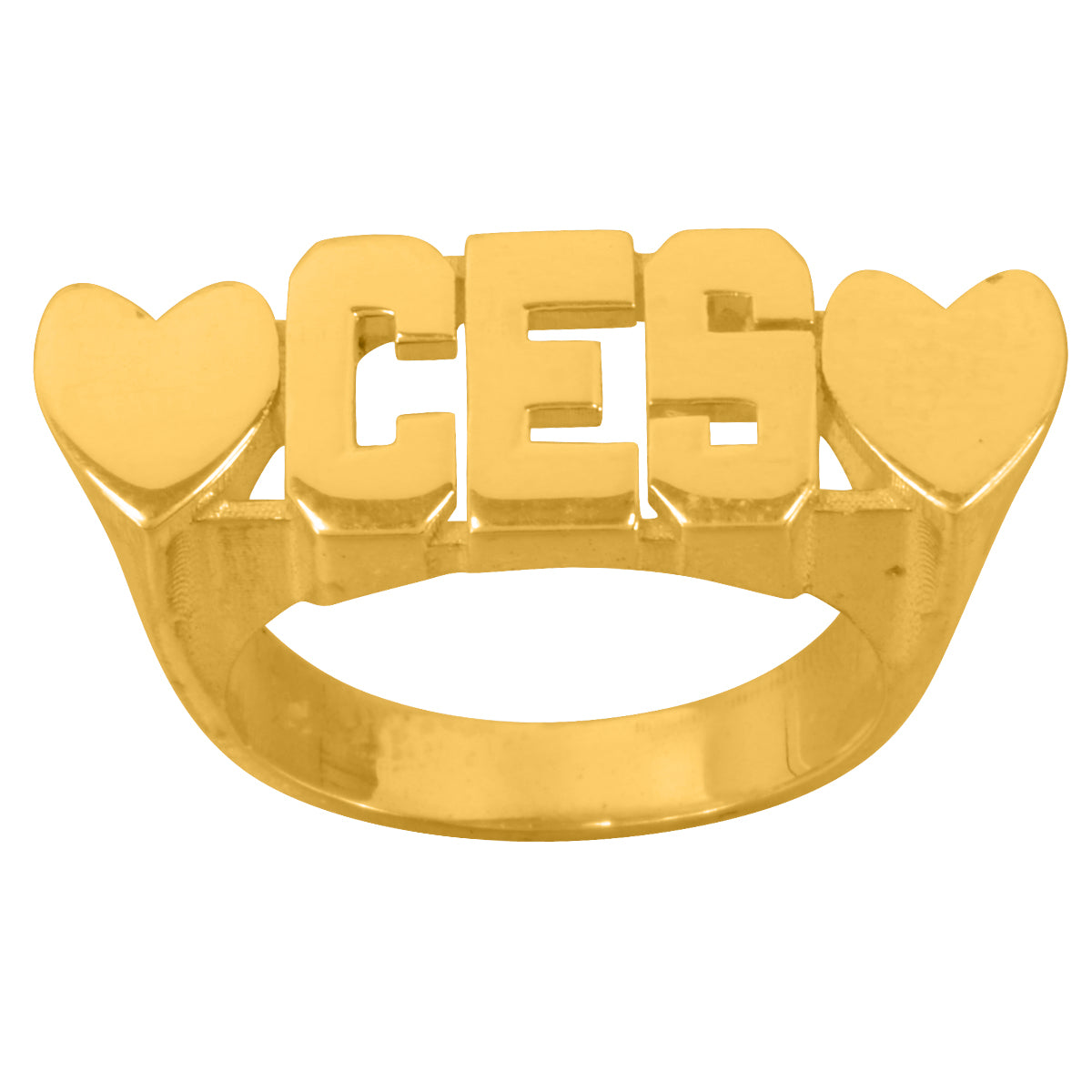 Three Initial Heart Ring