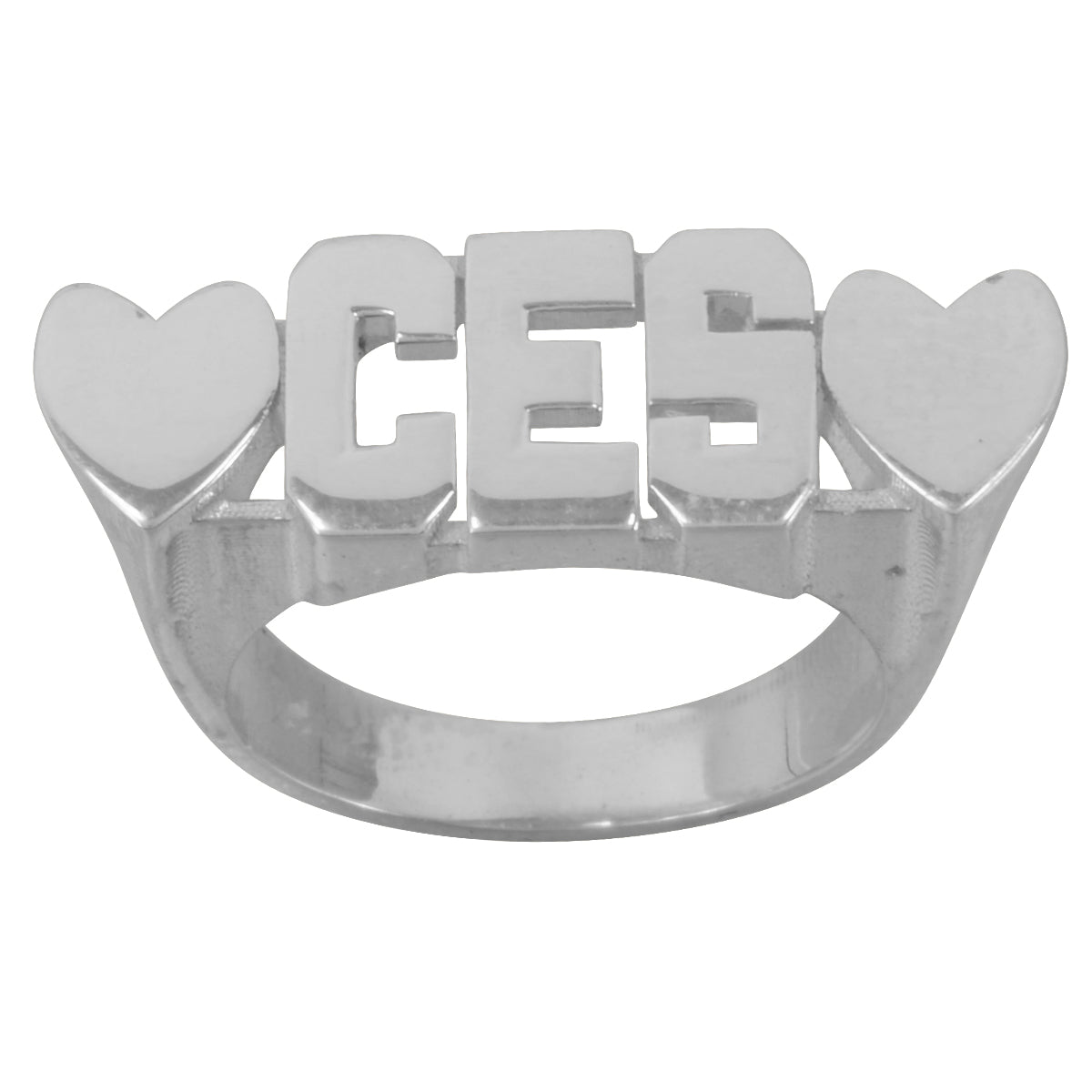 Three Initial Heart Ring
