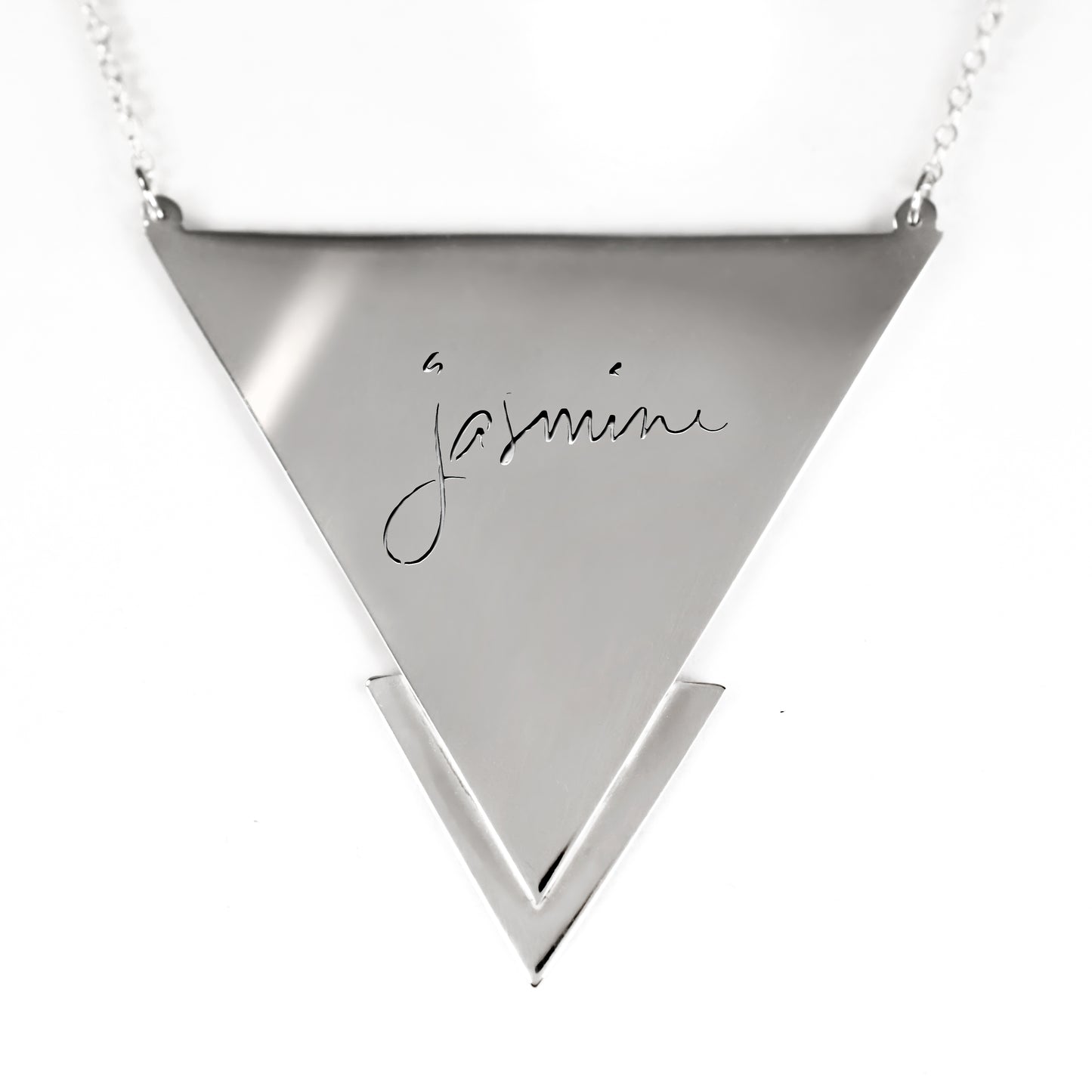 Designer Inverted Pyramid Name Pendant