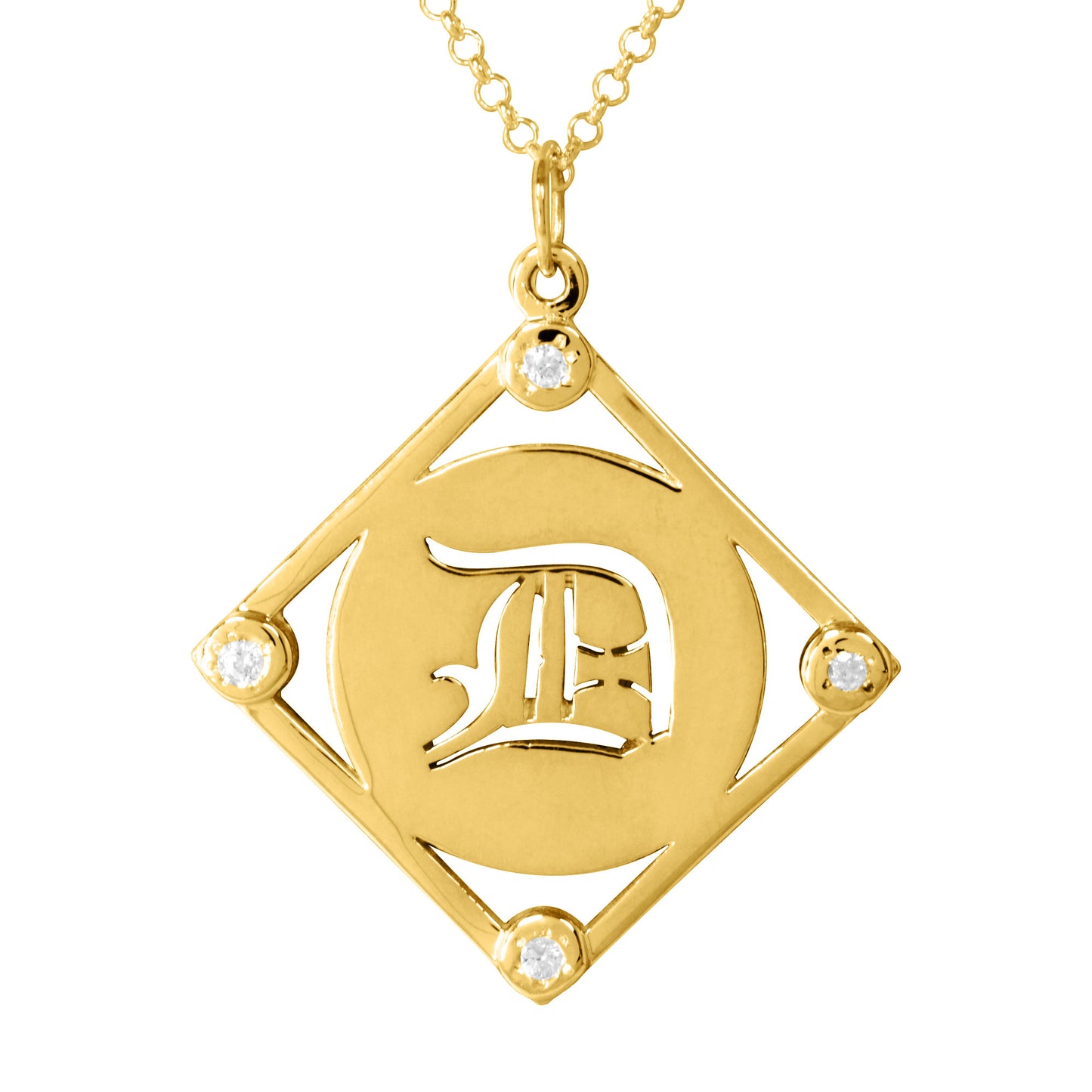 Personalized Dimond Accent American Gothic Initial Pendant