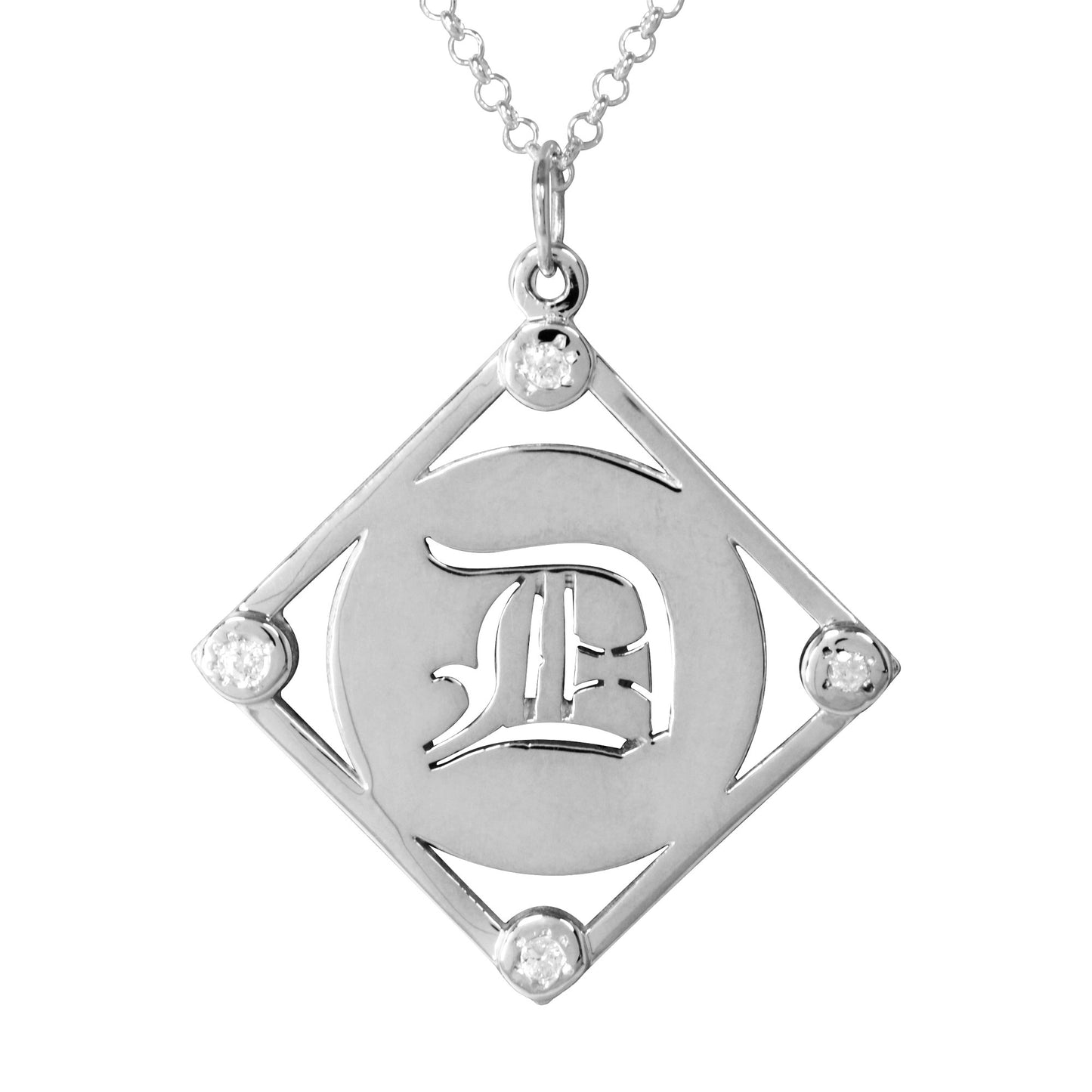 Personalized Dimond Accent American Gothic Initial Pendant