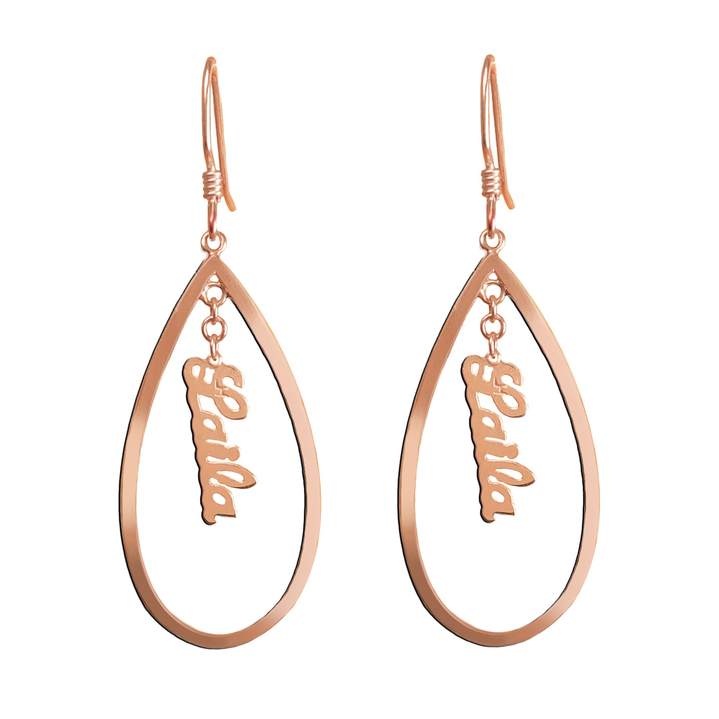 Personalized Teardrop Chandelier Name Earrings