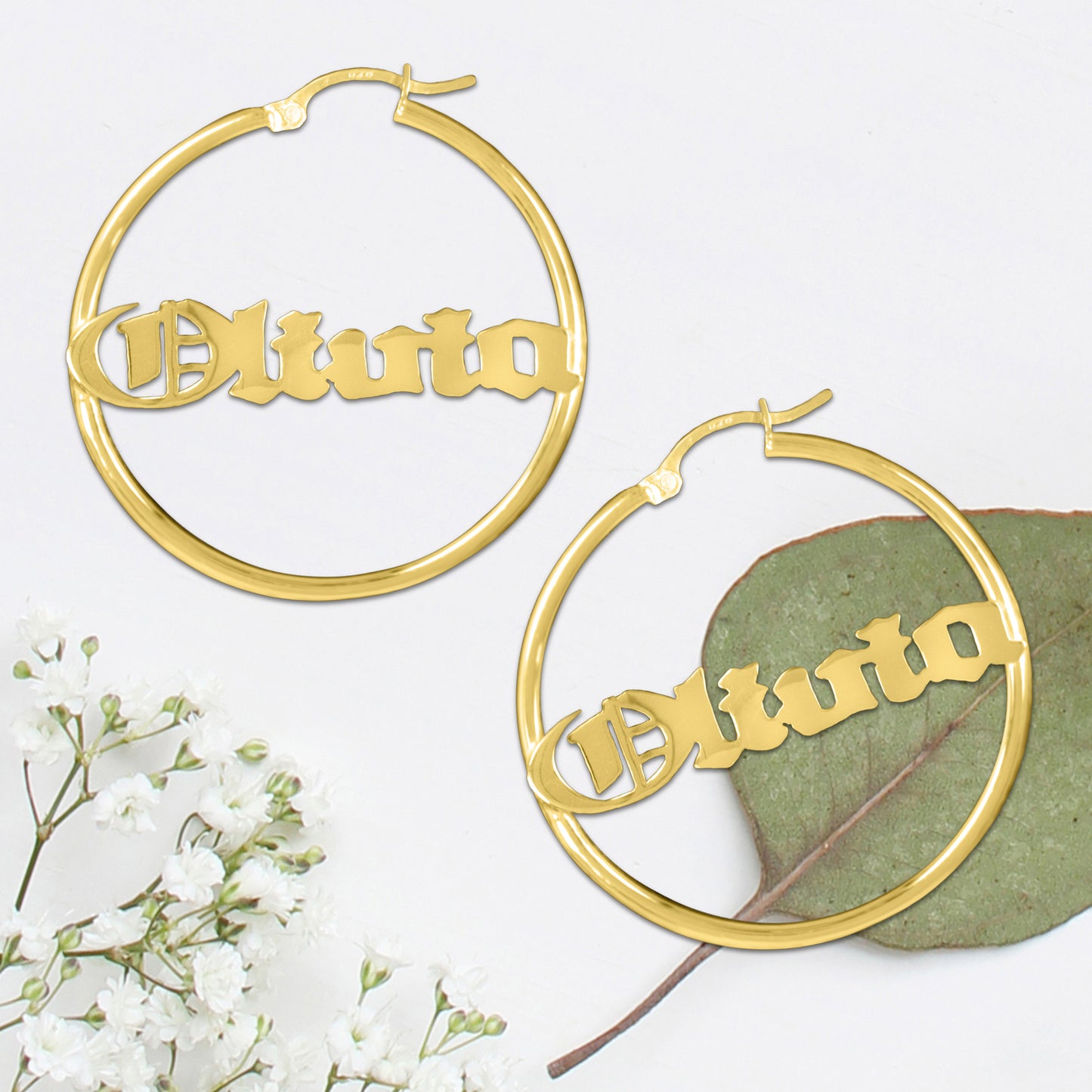 Classic Name Hoop Earring