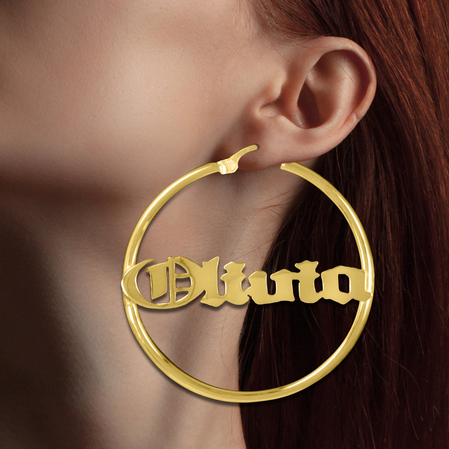 Classic Name Hoop Earring