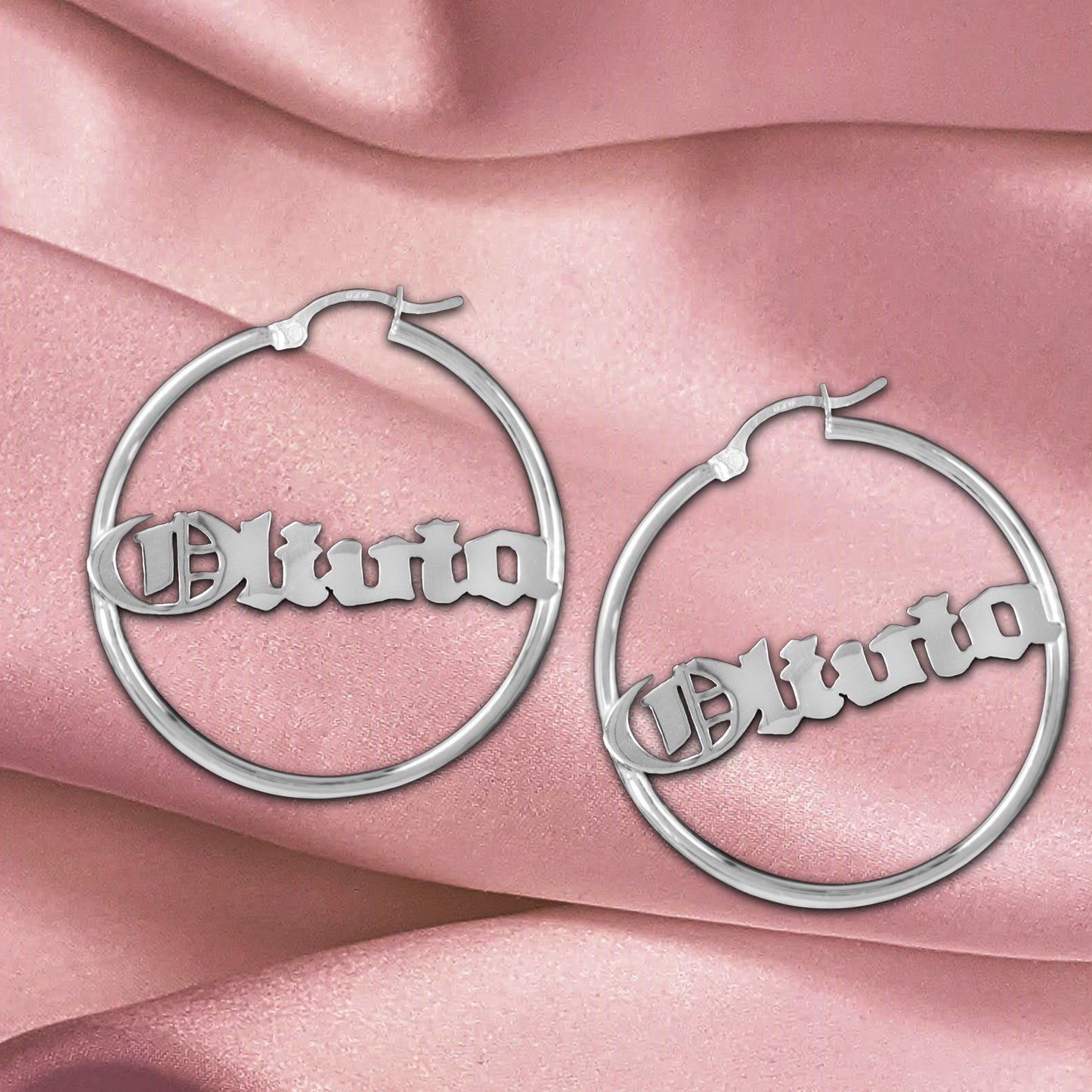 Classic Name Hoop Earring