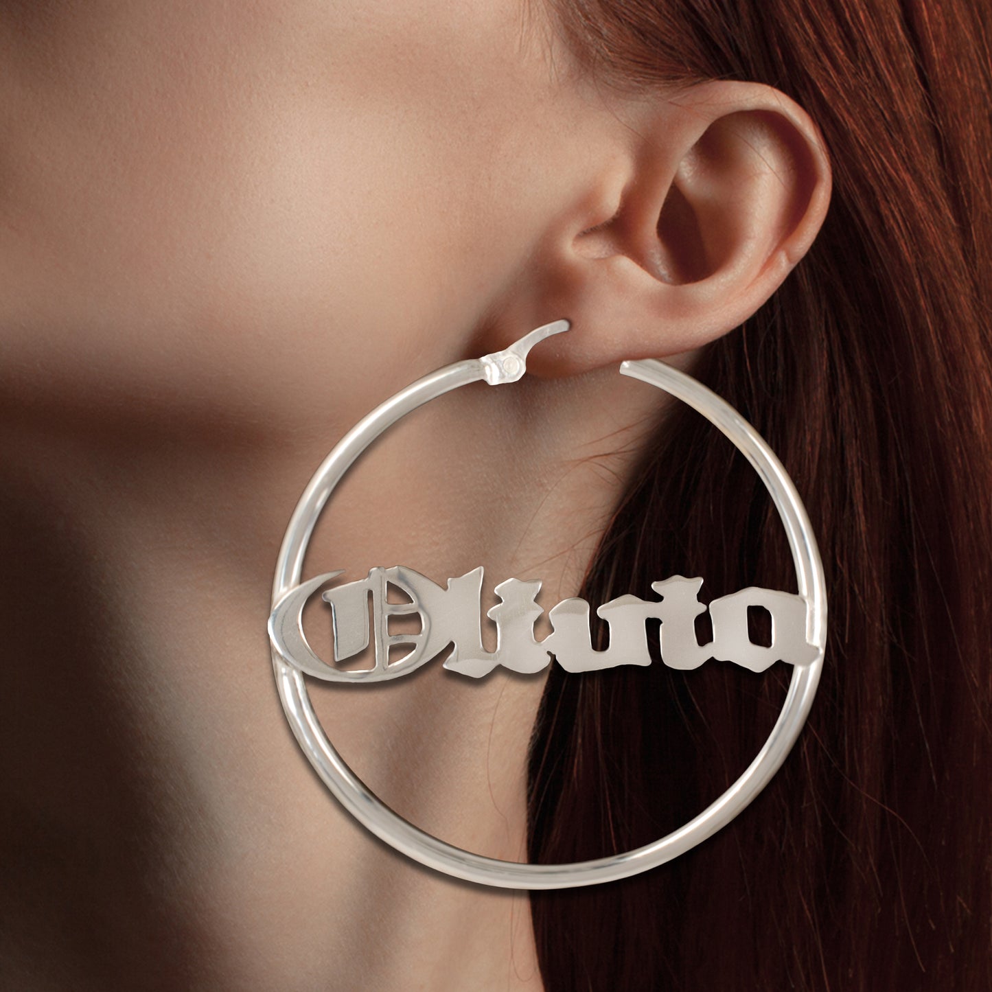 Classic Name Hoop Earring