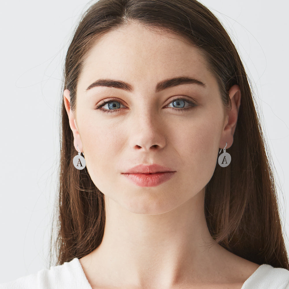 Initial Disc Earring