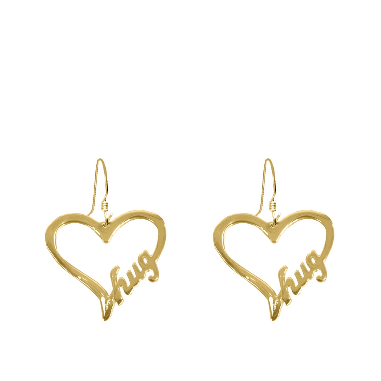 Open Heart "HUG " Earrings