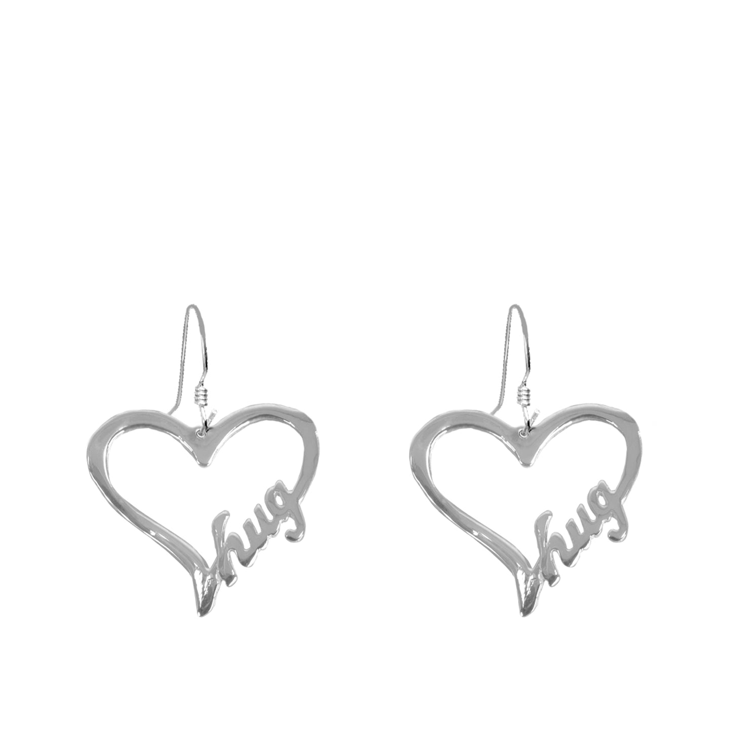 Open Heart "HUG " Earrings