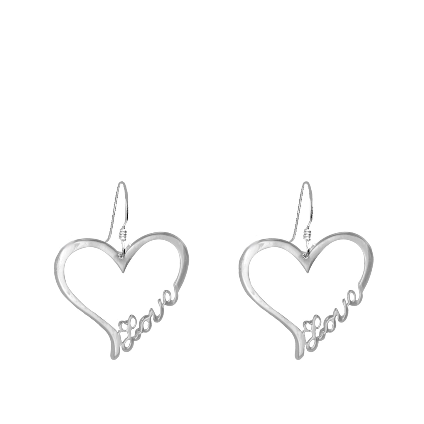 Open Heart "LOVE " Earrings