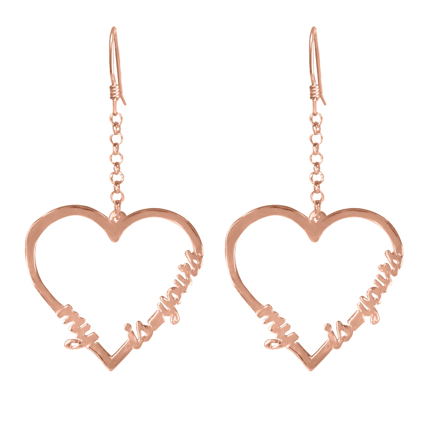 Open Heart "MY HEART IS YOURS " Drop Earrings