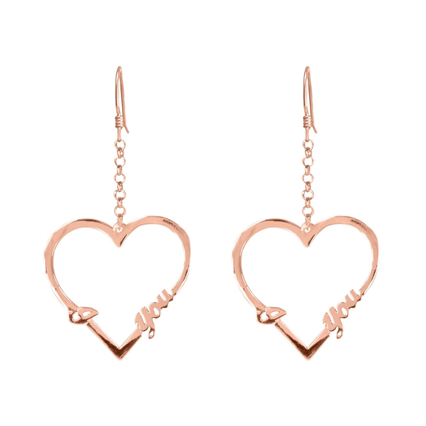 Open Heart "I LOVE YOU " Drop Earrings