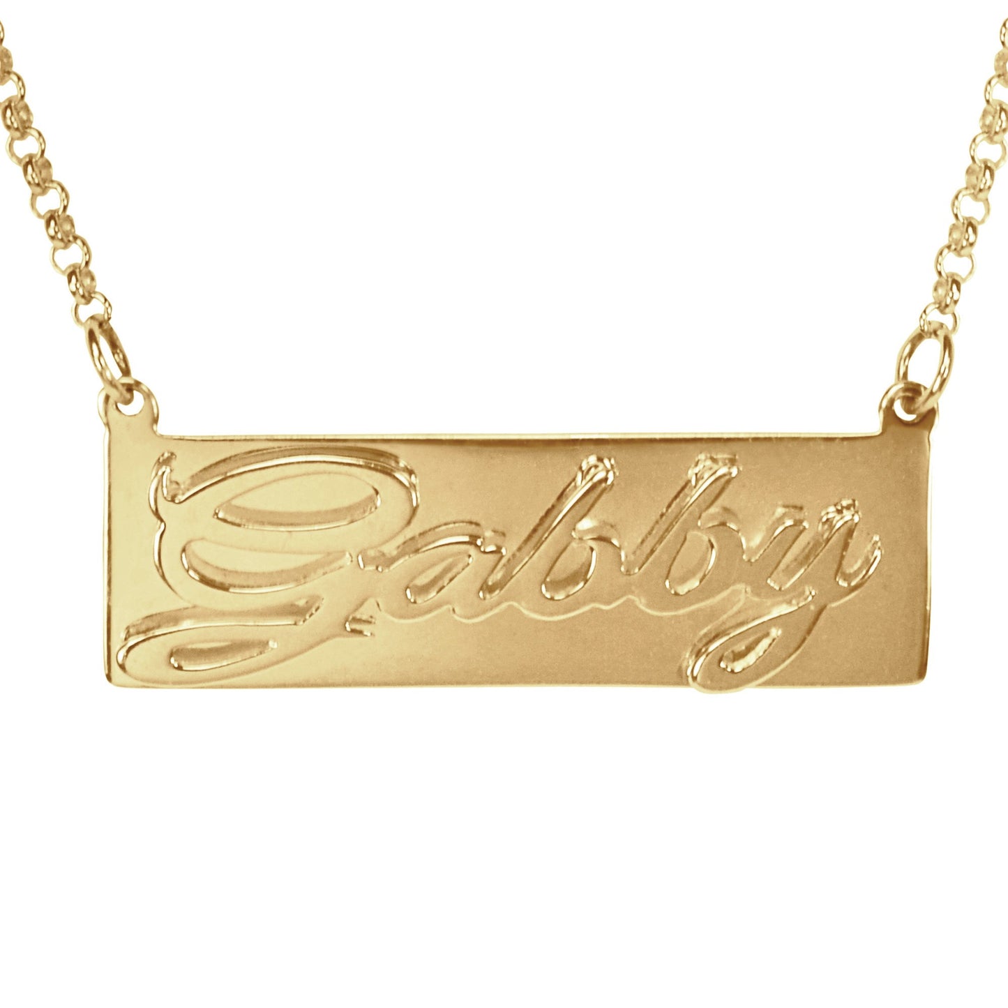 3-D Classical Nameplate Necklace