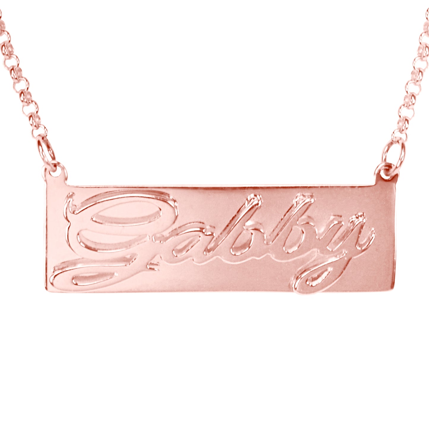 3-D Classical Nameplate Necklace