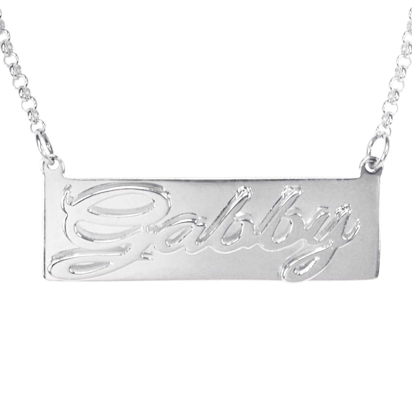3-D Classical Nameplate Necklace