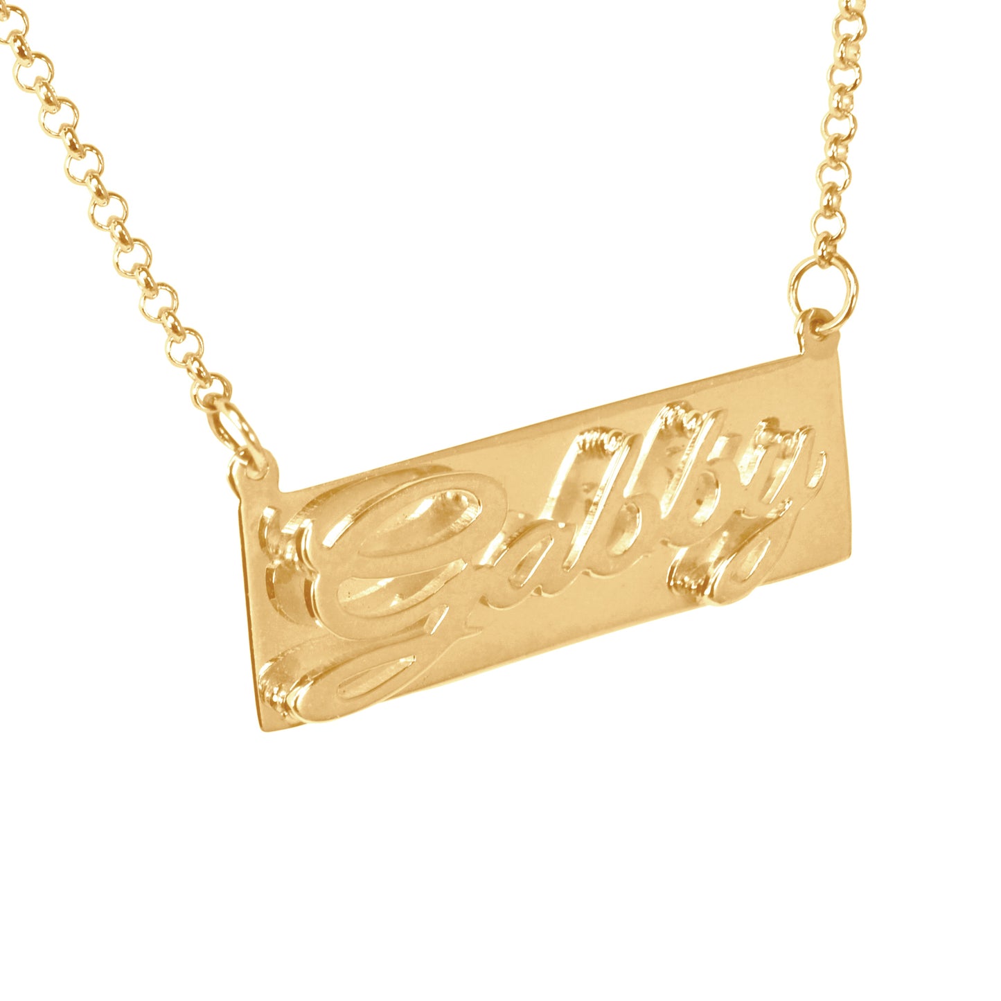 3-D Classical Nameplate Necklace