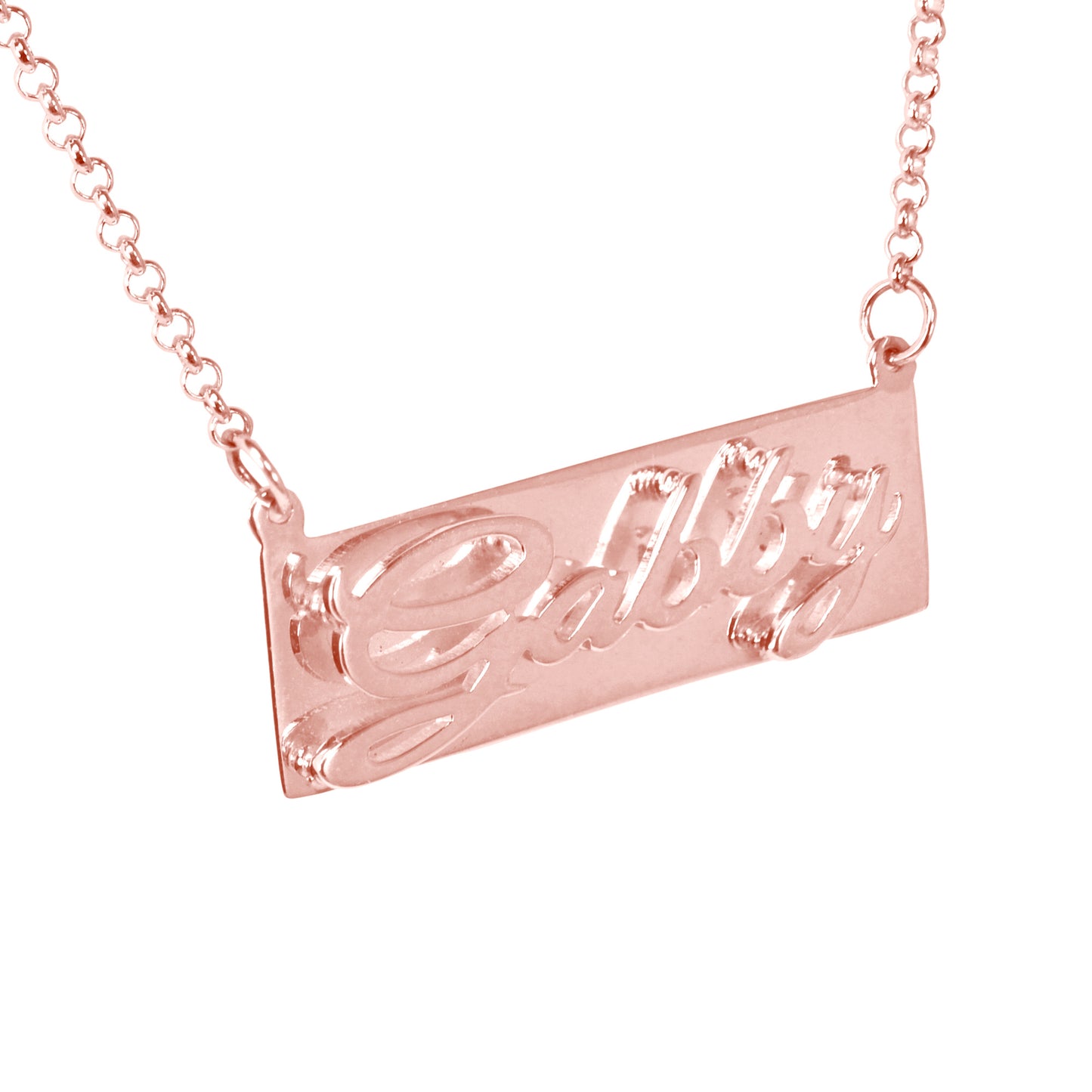 3-D Classical Nameplate Necklace